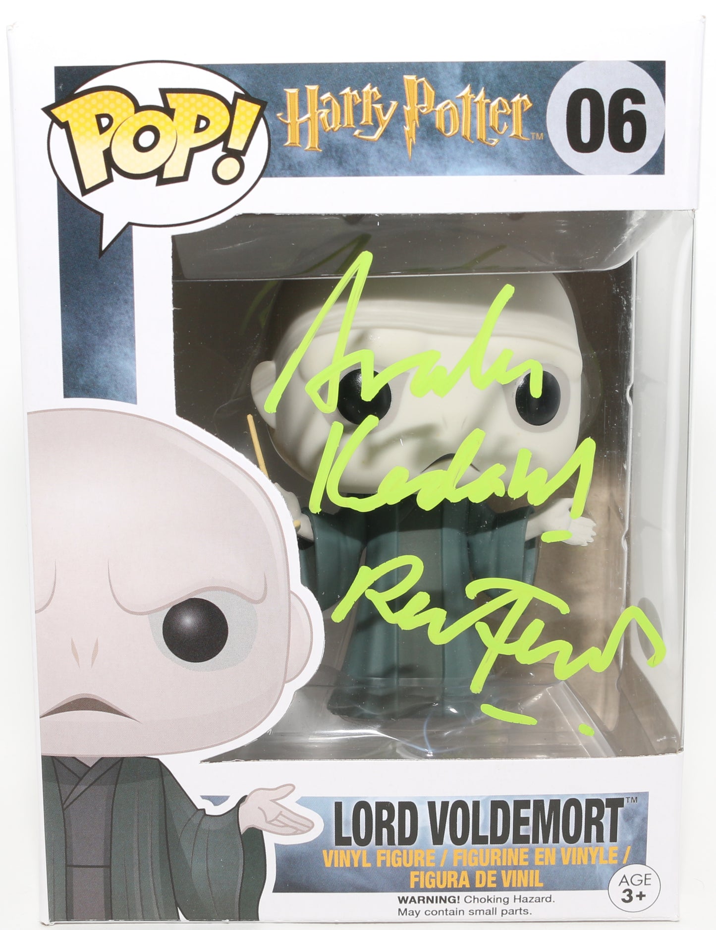 
                  
                    Ralph Fiennes as Lord Voldemort in Harry Potter (JSA) Signed Funko POP! #06 with Quote
                  
                