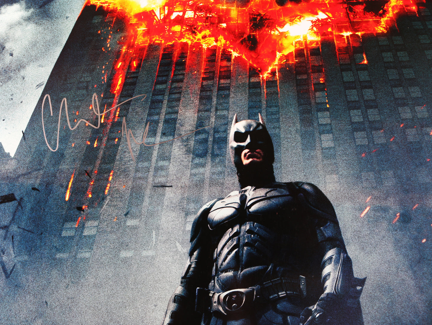 
                  
                    Christian Bale as Bruce Wayne / Batman in The Dark Knight (Beckett) Signed 27x40 Poster
                  
                