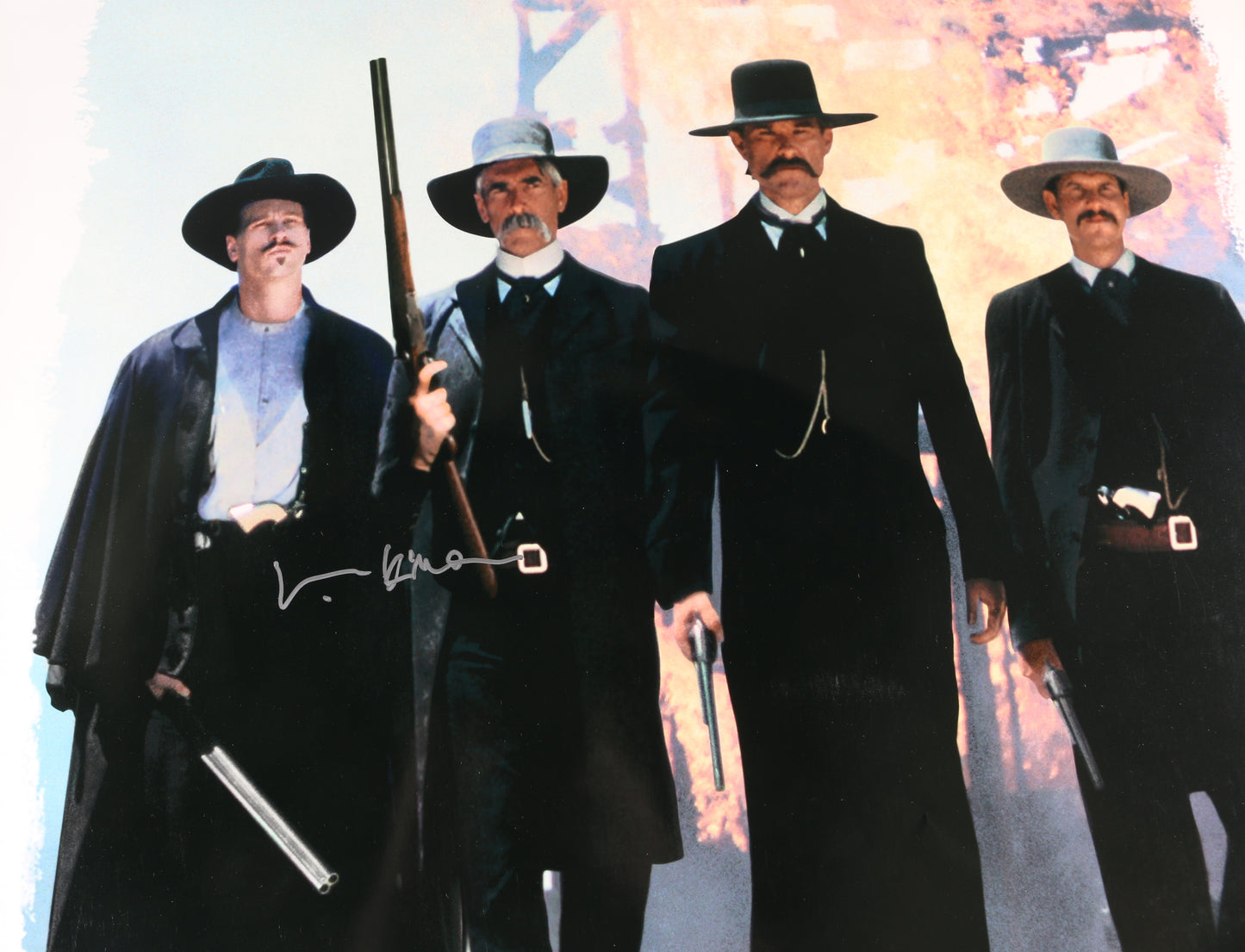 
                  
                    Val Kilmer as Doc Holliday & Michael Biehn as Johnny Ringo in Tombstone (Celebrity Authentics / Beckett / PSA) Signed 27x40 Poster with Character Name
                  
                