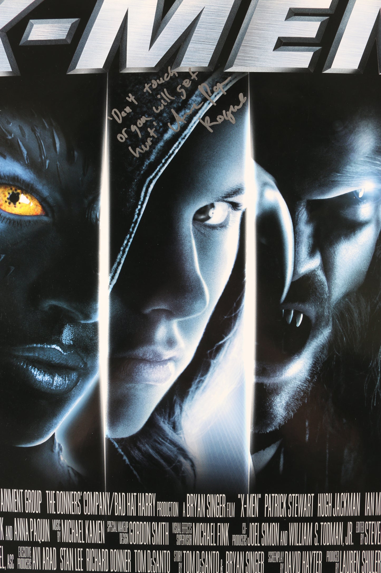
                  
                    Anna Paquin as Rogue in X-Men (Beckett Witnessed) Signed 27x40 Poster with Character Name & Quote
                  
                