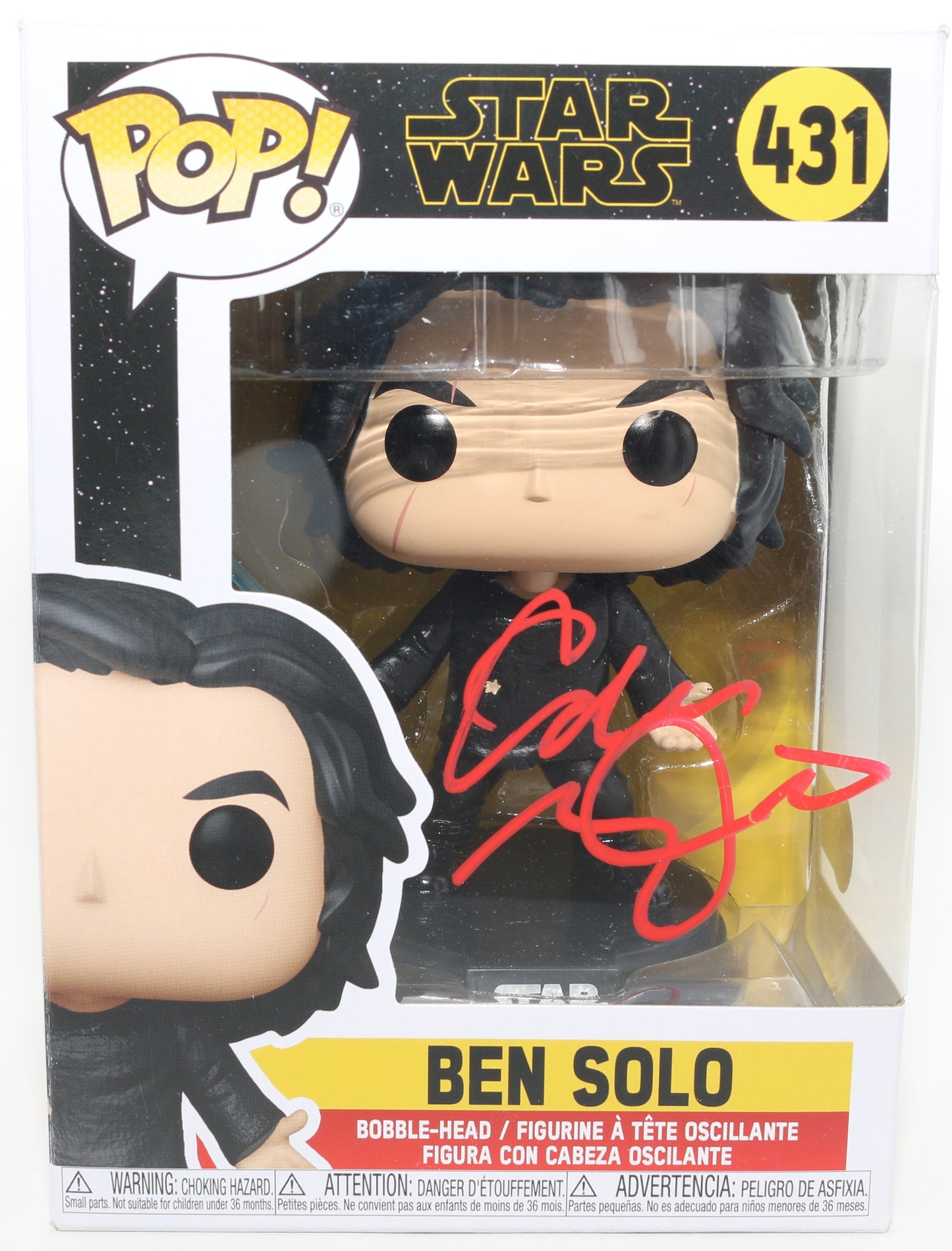 
                  
                    Adam Driver as Ben Solo in Star Wars: The Rise of Skywalker (Beckett) Signed Funko POP! #431
                  
                