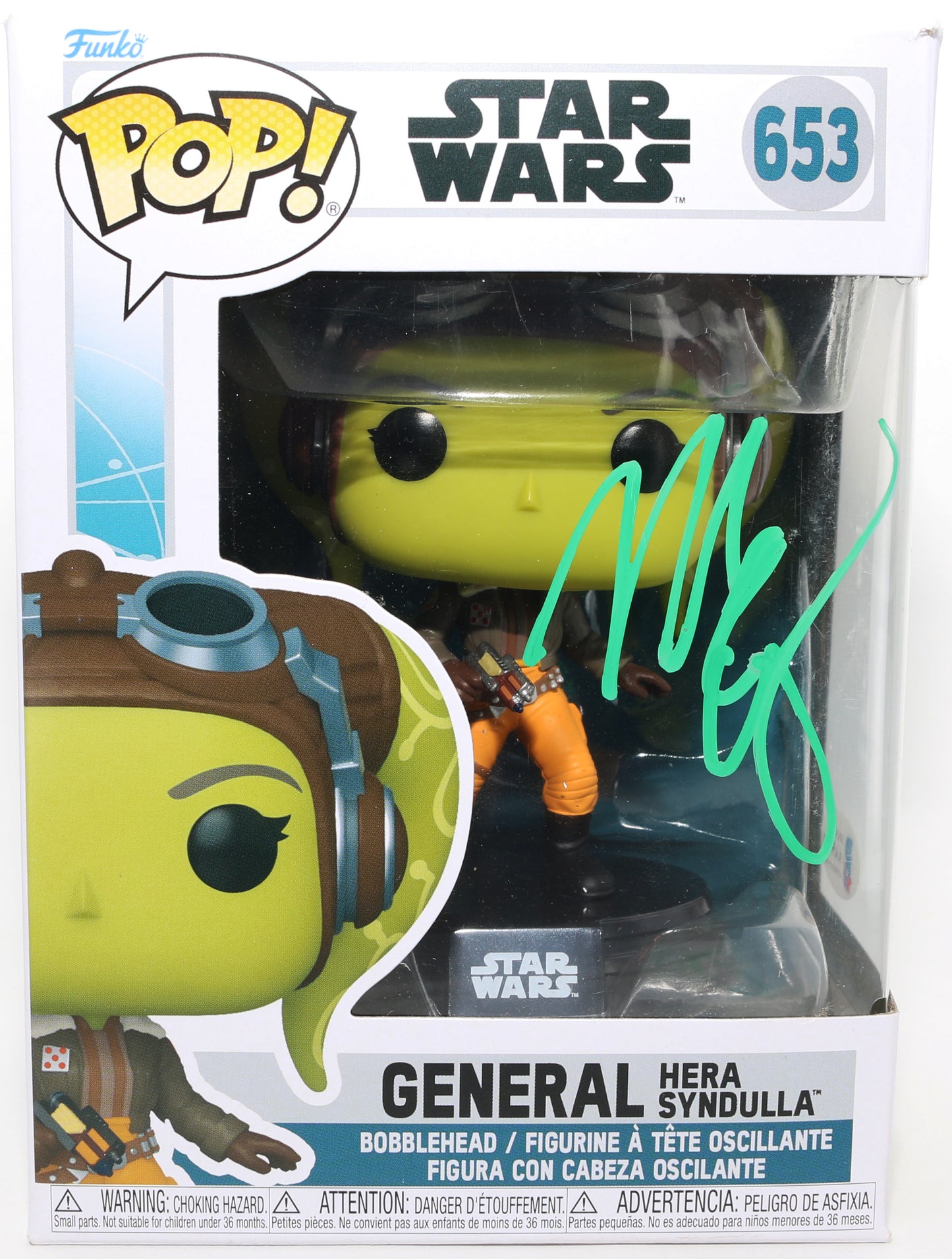 
                  
                    Mary Elizabeth Winstead as General Hera Syndulla in Star Wars: Ahsoka (Beckett) Signed Funko POP! #653
                  
                