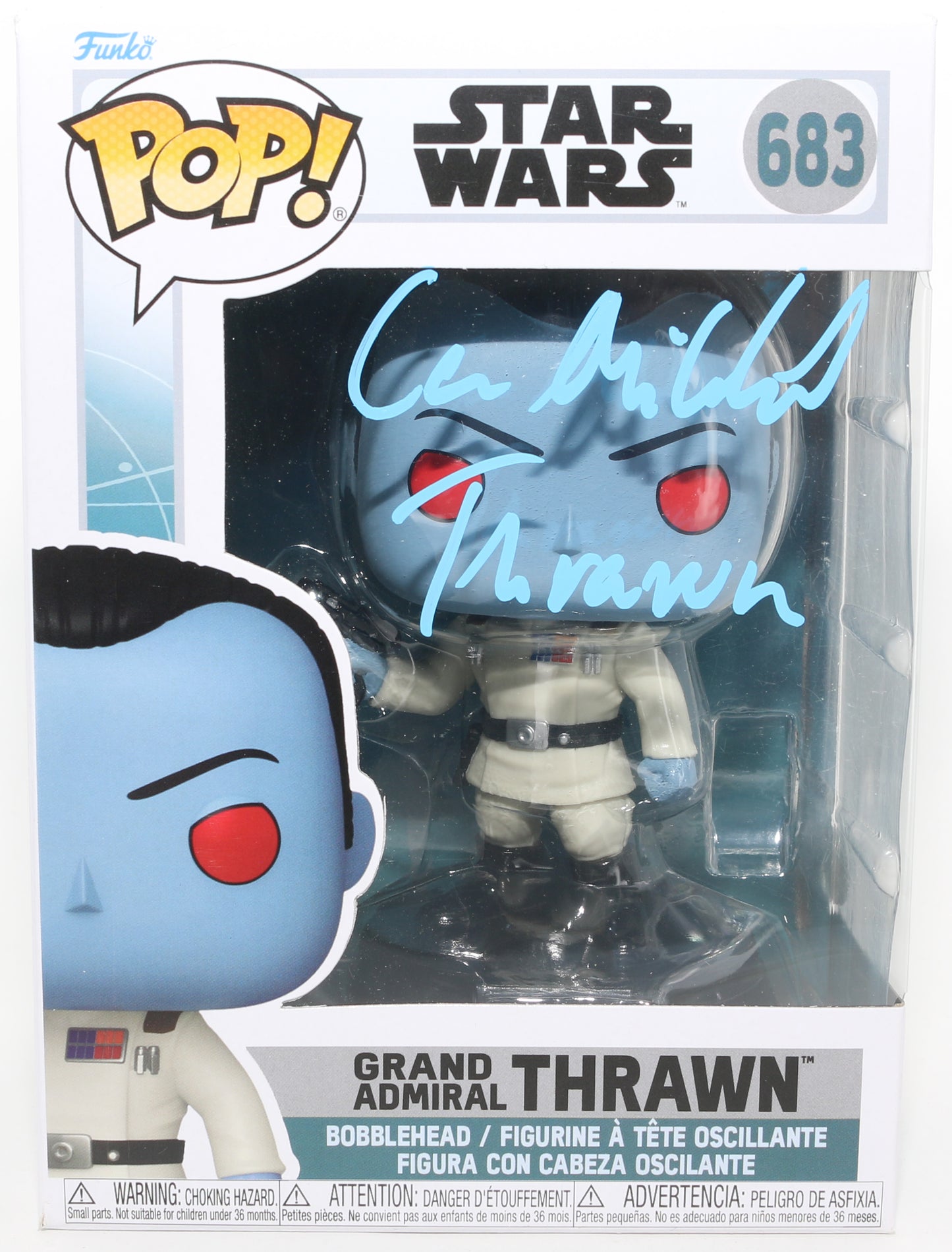 
                  
                    Lars Mikkelsen as Grand Admiral Thrawn in Star Wars: Ahsoka (JSA) Signed Funko POP! #683 with Character Name
                  
                