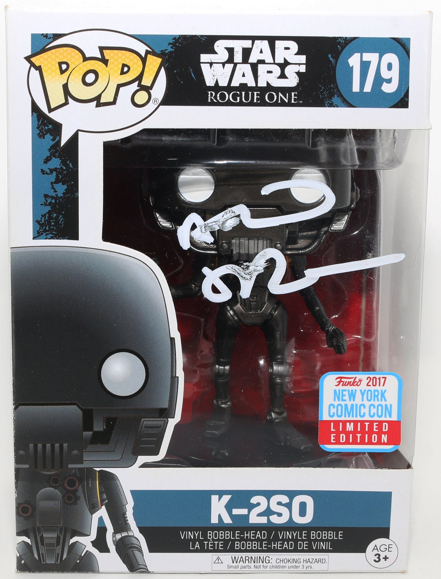 
                  
                    Alan Tudyk as K-2SO in Rogue One: A Star Wars Story 2017 New York Comic Con Limited Edition (Beckett) Signed Funko POP! #179
                  
                