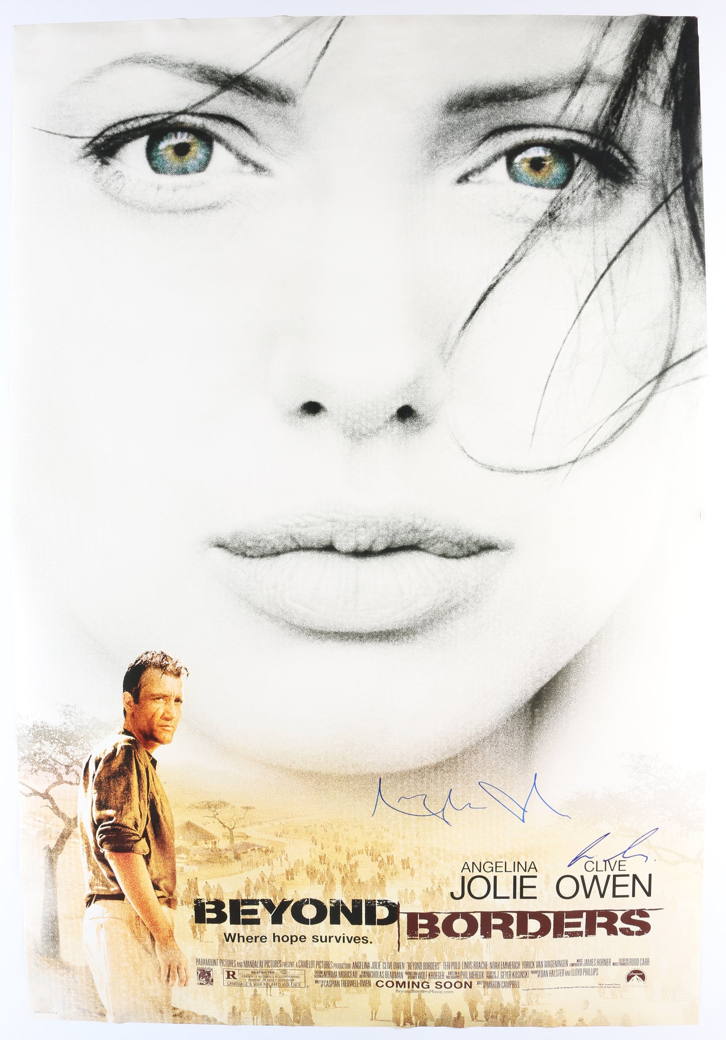 
                  
                    Angelina Jolie as Sarah Jordan Beauford & Clive Owen as Dr. Nick Callahan in Beyond Borders Signed 27x40 Poster
                  
                