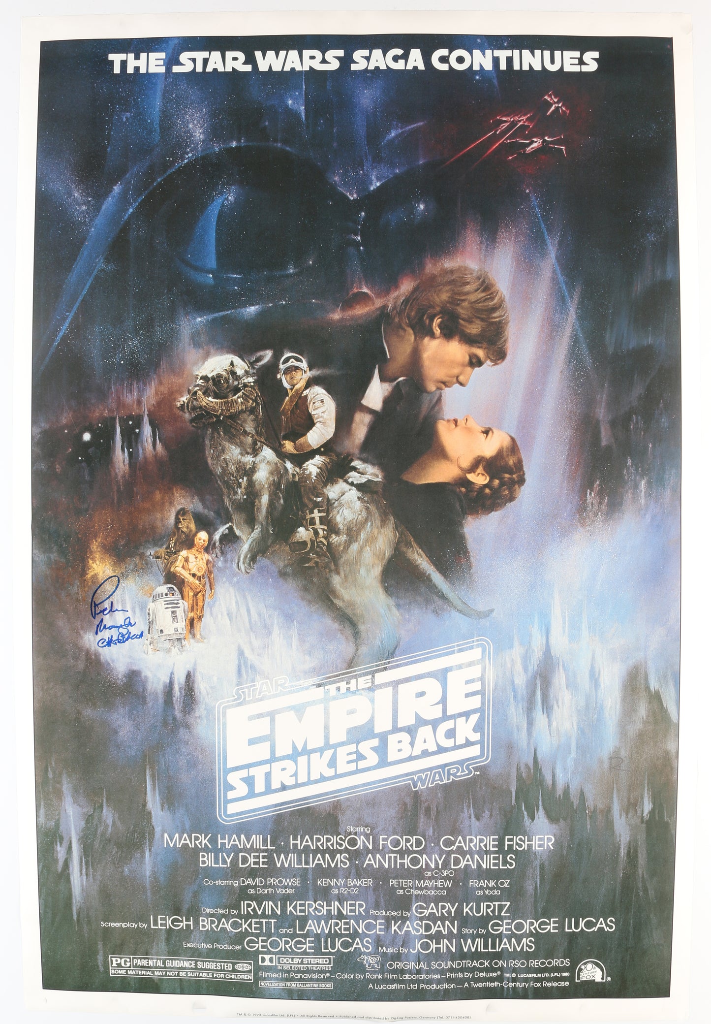 
                  
                    Peter Mayhew as Chewbacca in Star Wars: The Empire Strikes Back Signed 24x36 Poster
                  
                