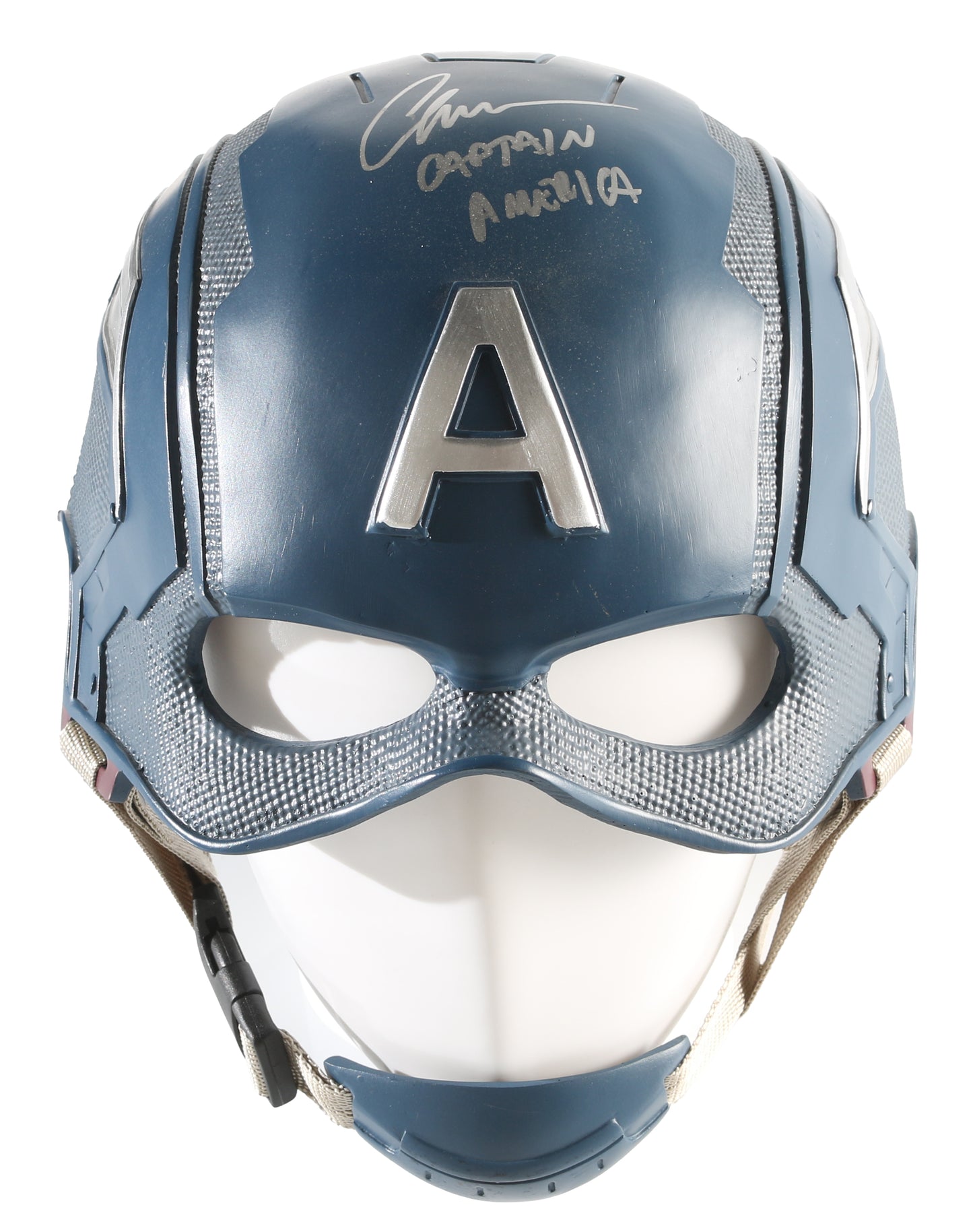 
                  
                    Captain America's Prop Replica Helmet (SWAU) Signed by Chris Evans with Character Name
                  
                