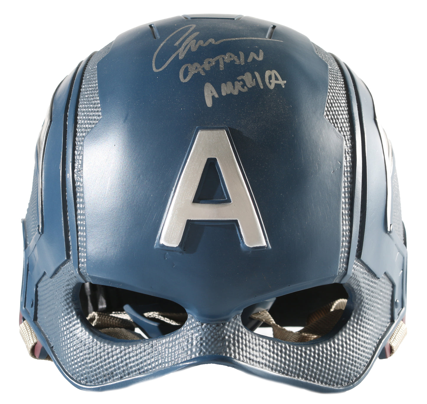 
                  
                    Captain America's Prop Replica Helmet (SWAU) Signed by Chris Evans with Character Name
                  
                
