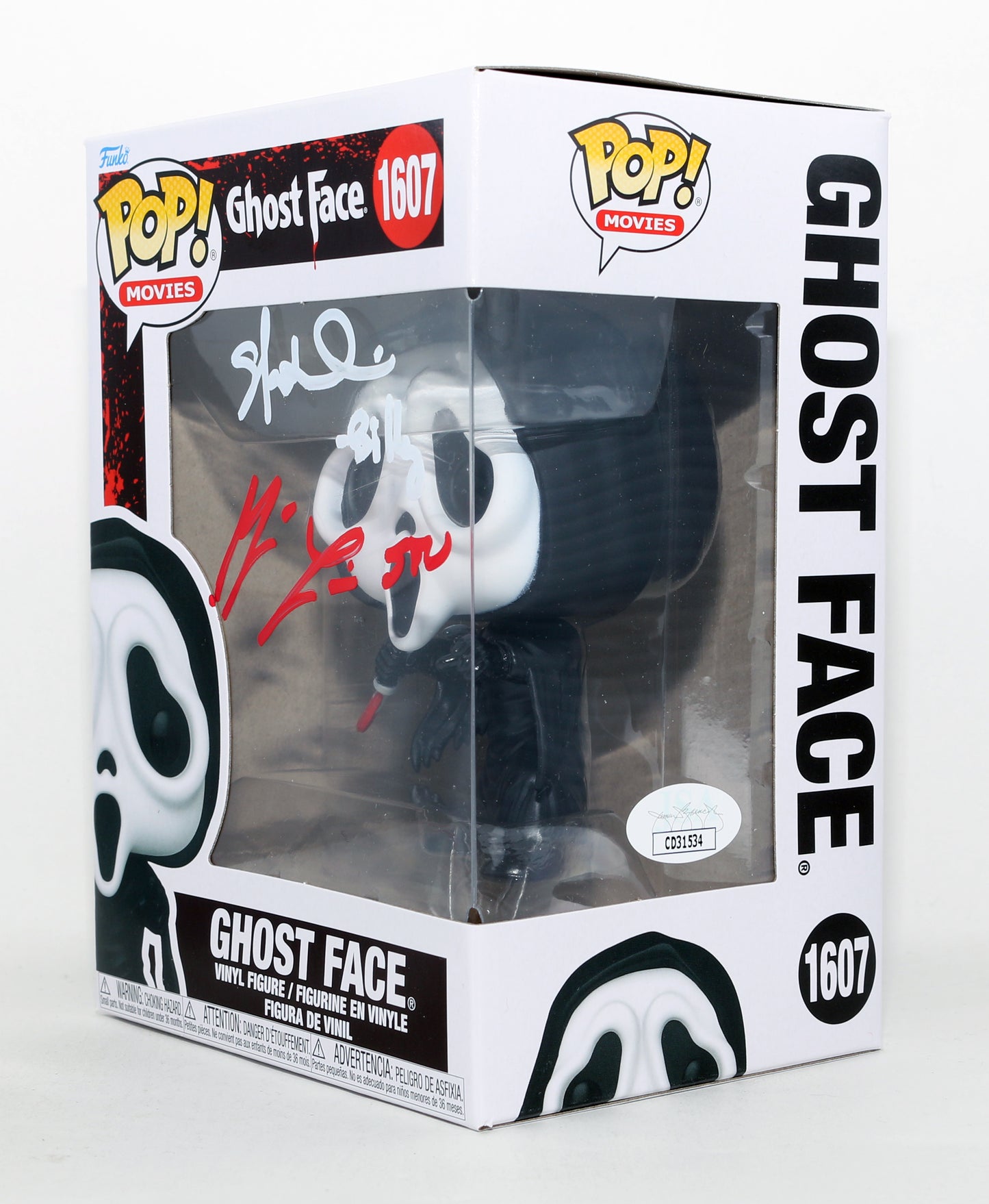 
                  
                    Skeet Ulrich as Billy Loomis & Matthew Lillard as Stu Macher in Scream (JSA) Signed Funko POP! #1607 with Character Names
                  
                