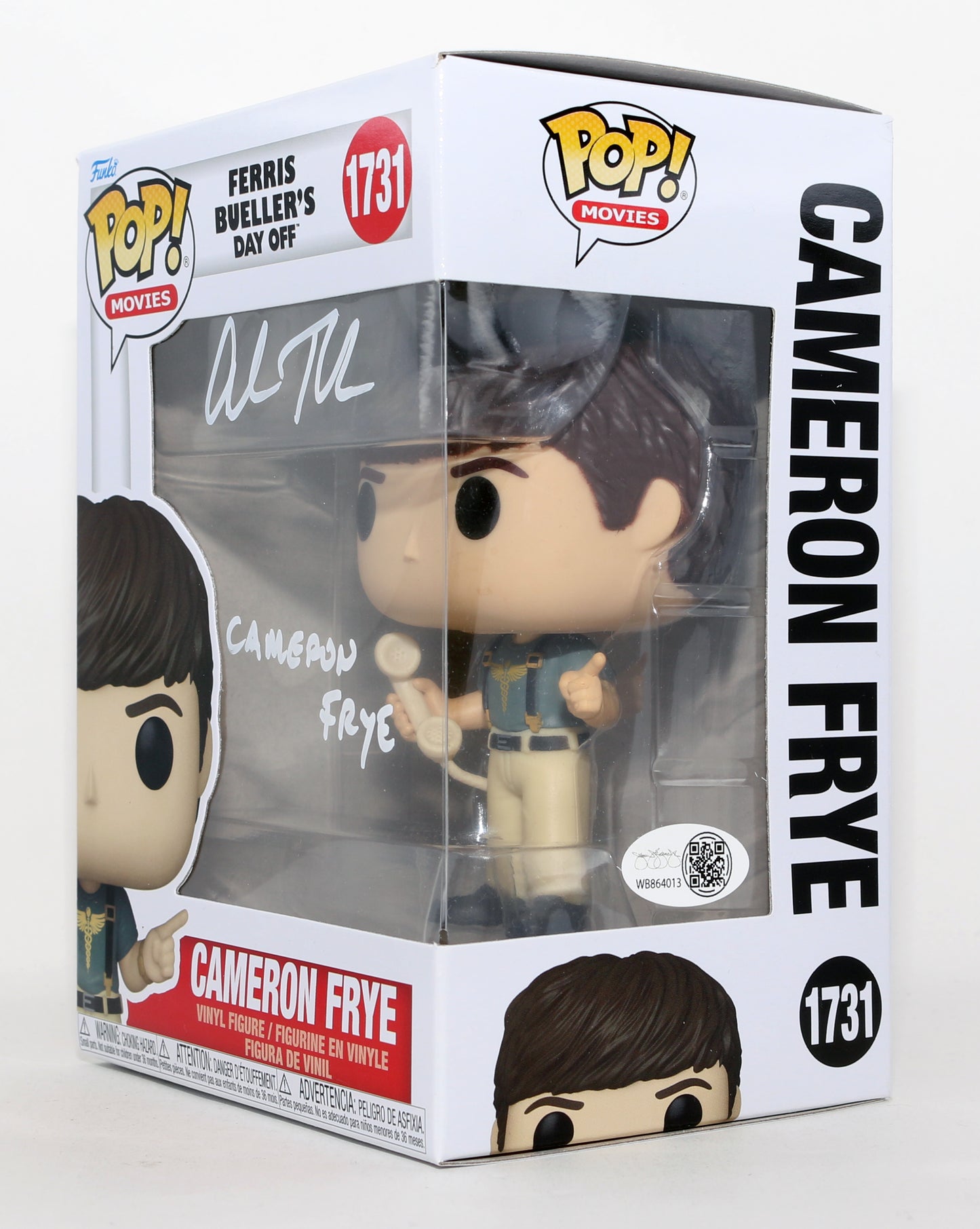 
                  
                    Alan Ruck as Cameron Frye in Ferris Bueller's Day Off (JSA) Signed Funko POP! #1731 with Character Name
                  
                