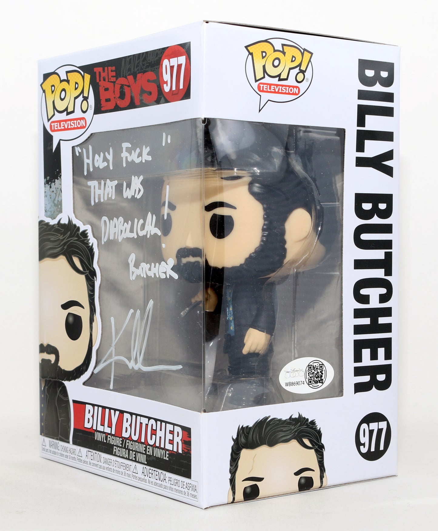 
                  
                    Karl Urban as Billy Butcher in The Boys (JSA) Signed Funko POP! #977 with Character Name & Quote
                  
                