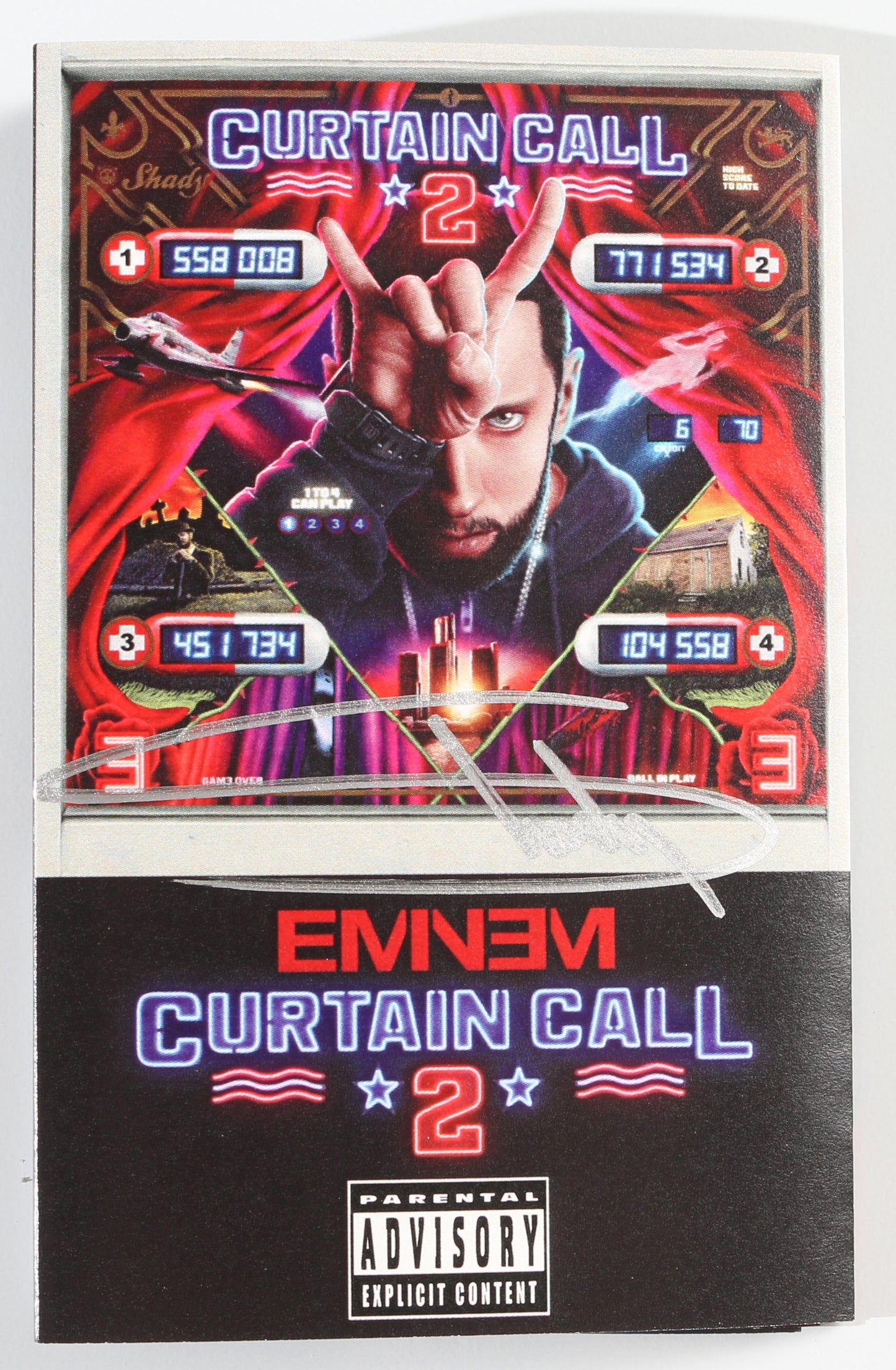 
                  
                    Curtain Call 2 Blue Cassette Tape Signed by Eminem
                  
                