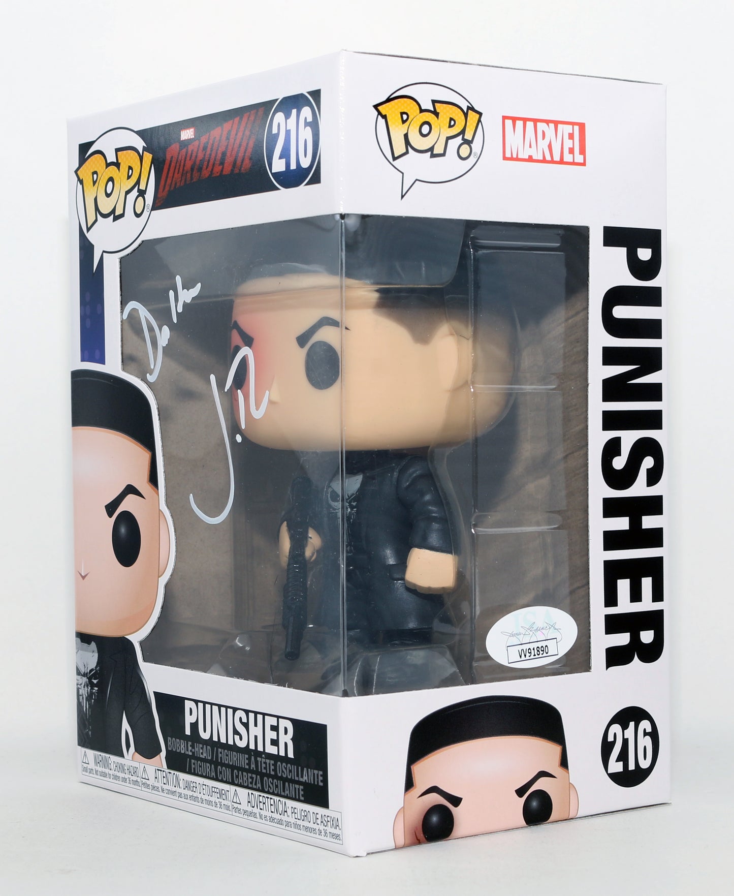 
                  
                    Jon Bernthal as The Punisher in Daredevil (JSA) Signed Funko POP! #216
                  
                