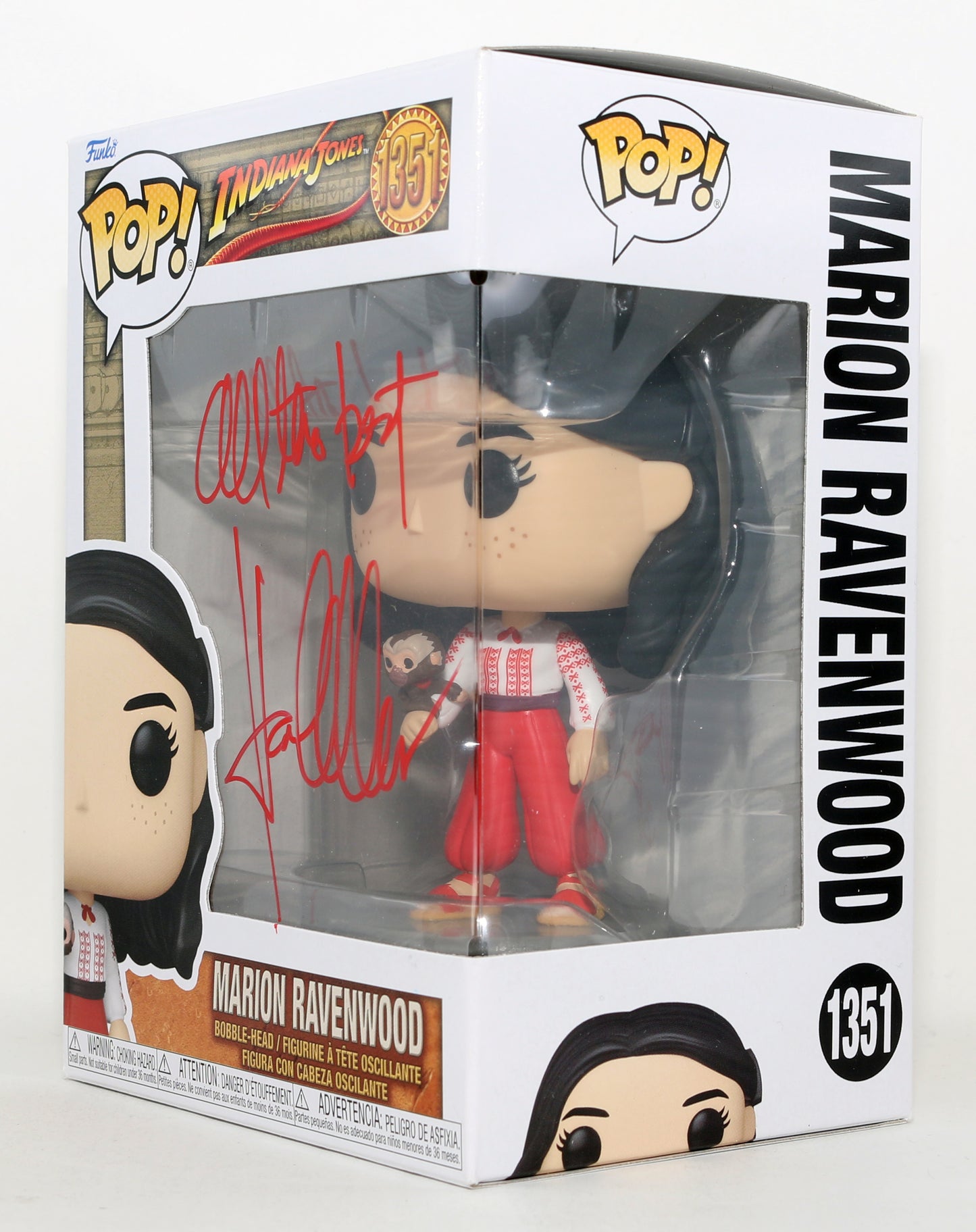 
                  
                    Karen Allen as Marion Ravenwood in Raiders of the Lost Ark Signed Funko POP! #1351
                  
                