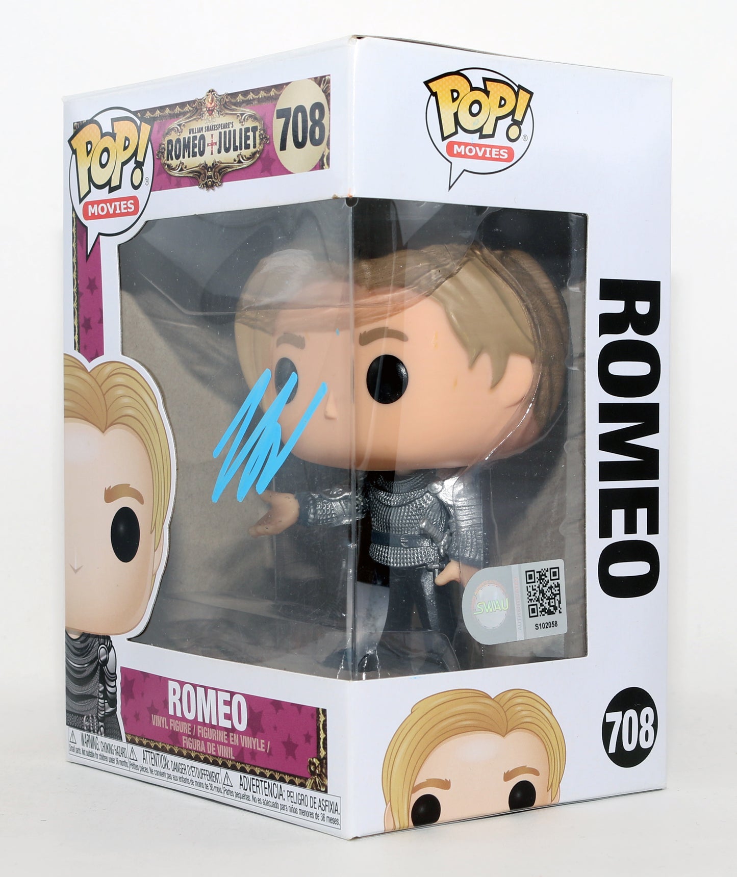 
                  
                    Leonardo DiCaprio as Romeo Montague in Romeo + Juliet (SWAU) Signed Funko POP! #708
                  
                