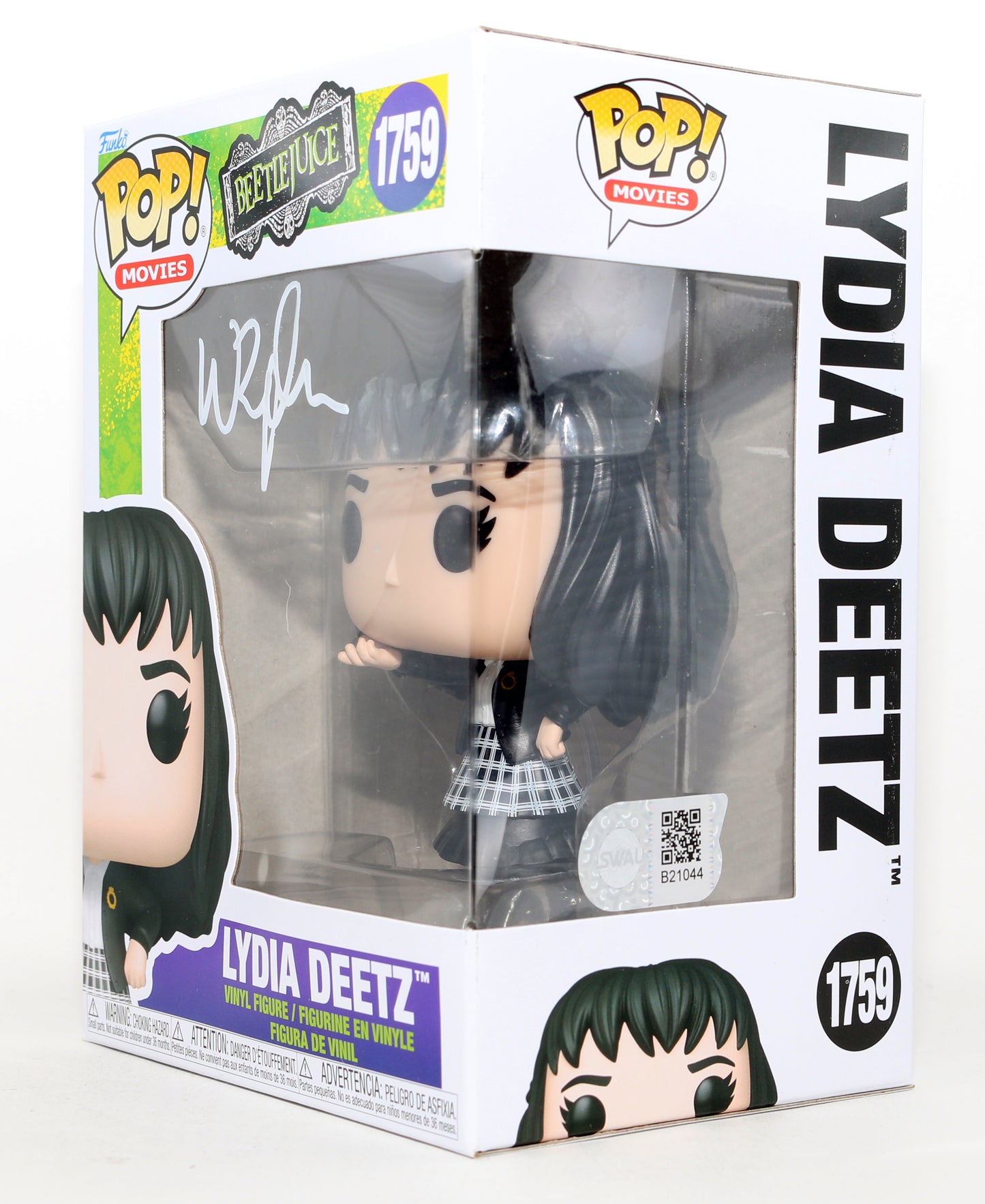 
                  
                    Winona Ryder as Lydia Deetz in Beetlejuice (SWAU) Signed Funko POP! #1759
                  
                