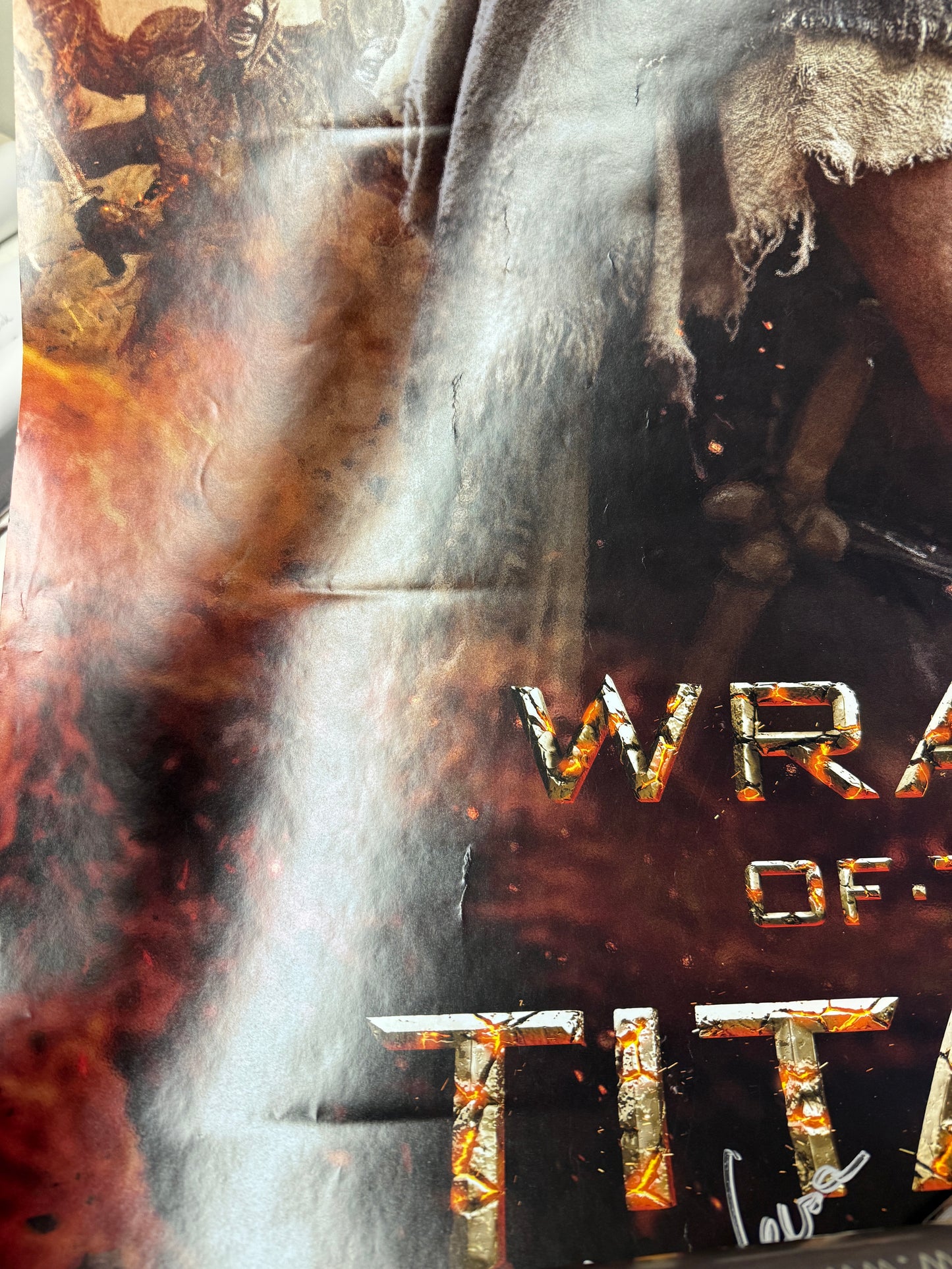 
                  
                    Wrath of the Titans 27x40 Poster Cast Signed by Sam Worthington, Liam Neeson, Toby Kebbel, & Director: Jonathan Lieberson
                  
                