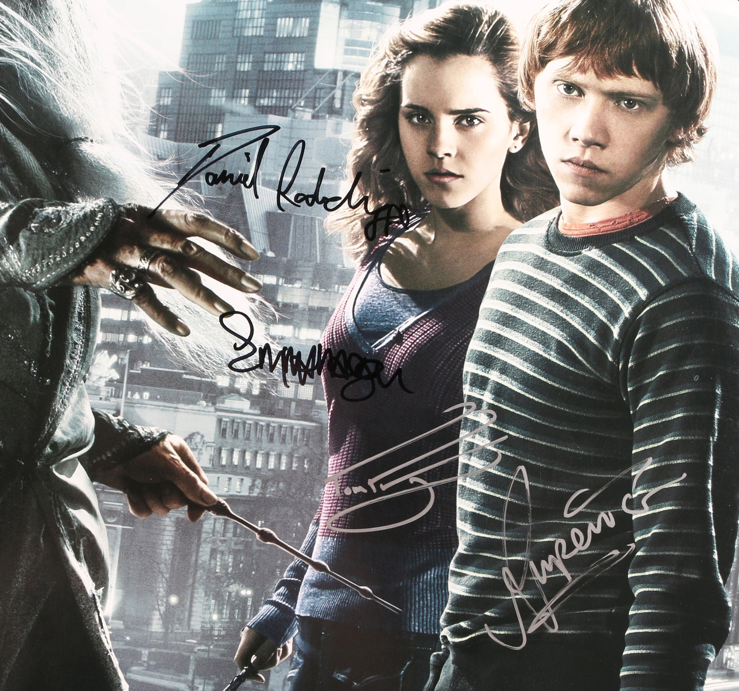 
                  
                    Harry Potter & the Half-Blood Prince 27x40 Poster Cast Signed by Daniel Radcliffe, Emma Watson, Rupert Grint, & Tom Felton
                  
                