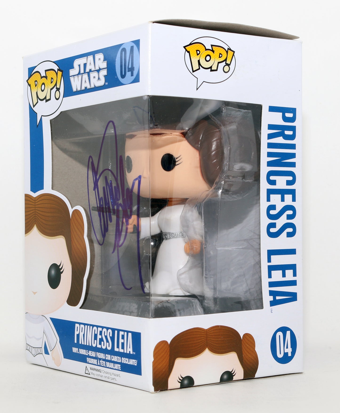 
                  
                    Carrie Fisher as Princess Leia in Star Wars: A New Hope Signed Funko POP! #04
                  
                