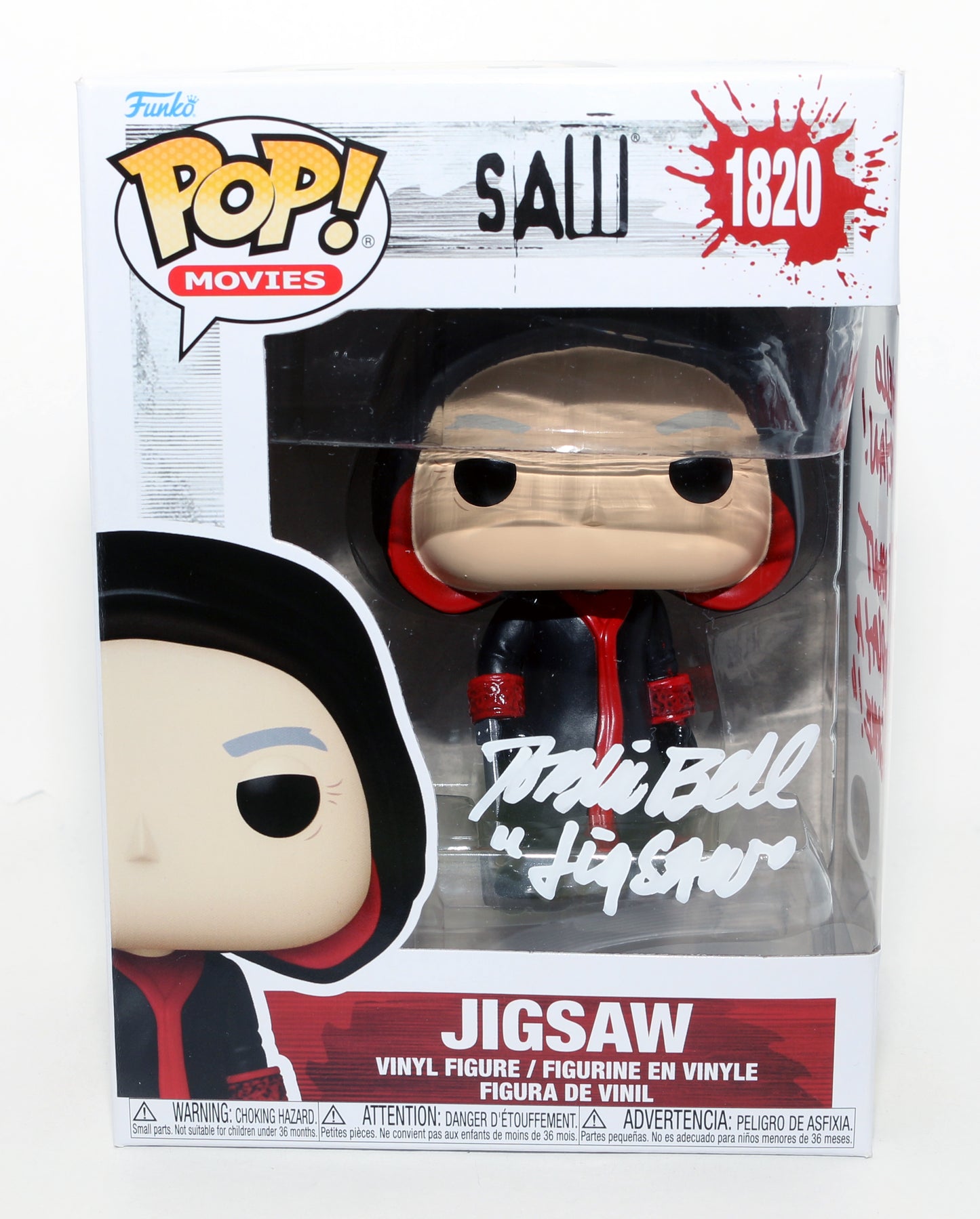 
                  
                    Tobin Bell as Jigsaw in Saw (JSA Witnessed) Signed Funko POP! #1820 with Character Name & Quote
                  
                