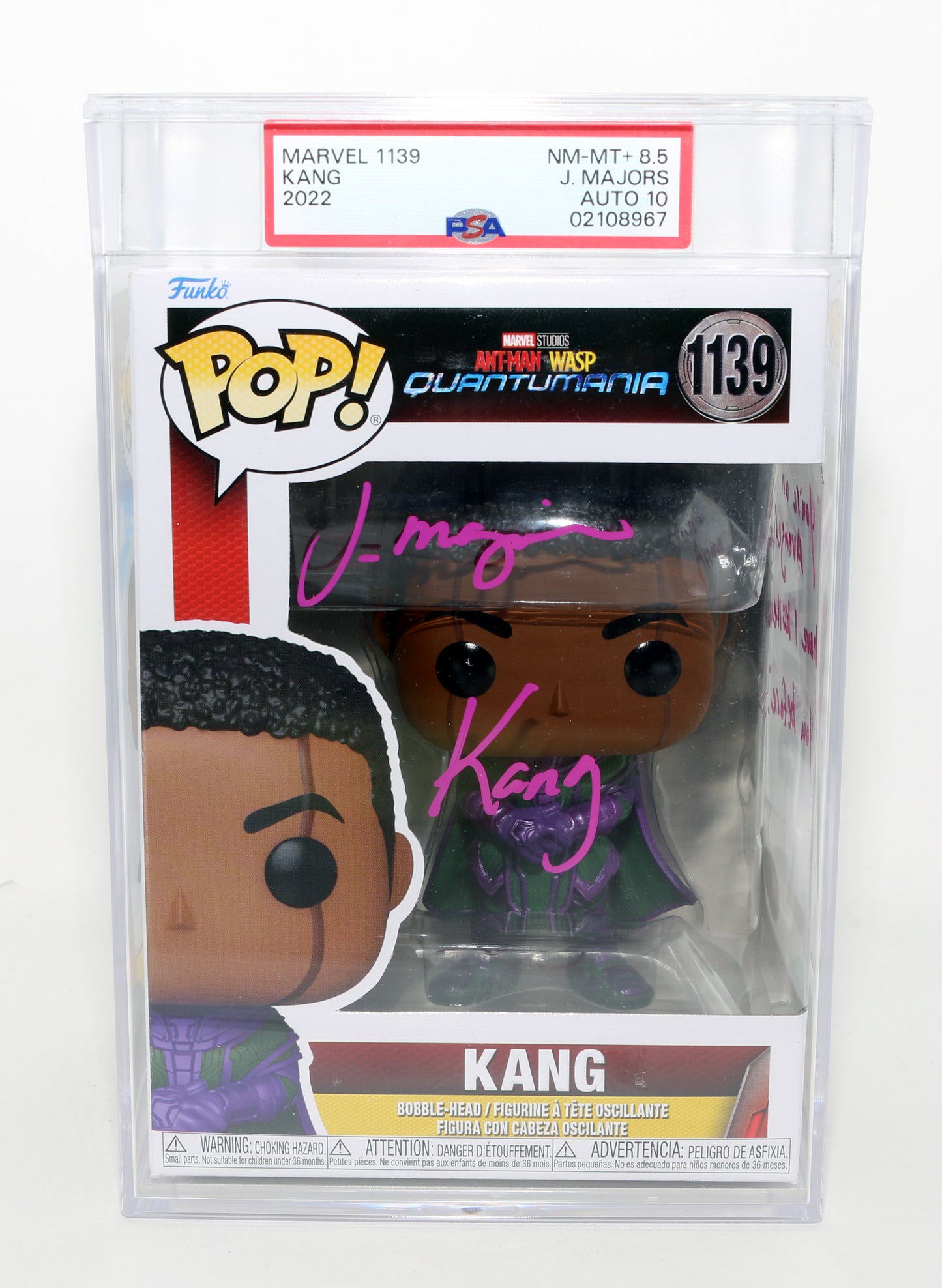 
                  
                    Jonathan Majors as Kang the Conqueror in Ant-Man & The Wasp: Quantumania (JSA / PSA Encapsulated) Signed Funko POP! #1139 with Character Name & Quote
                  
                
