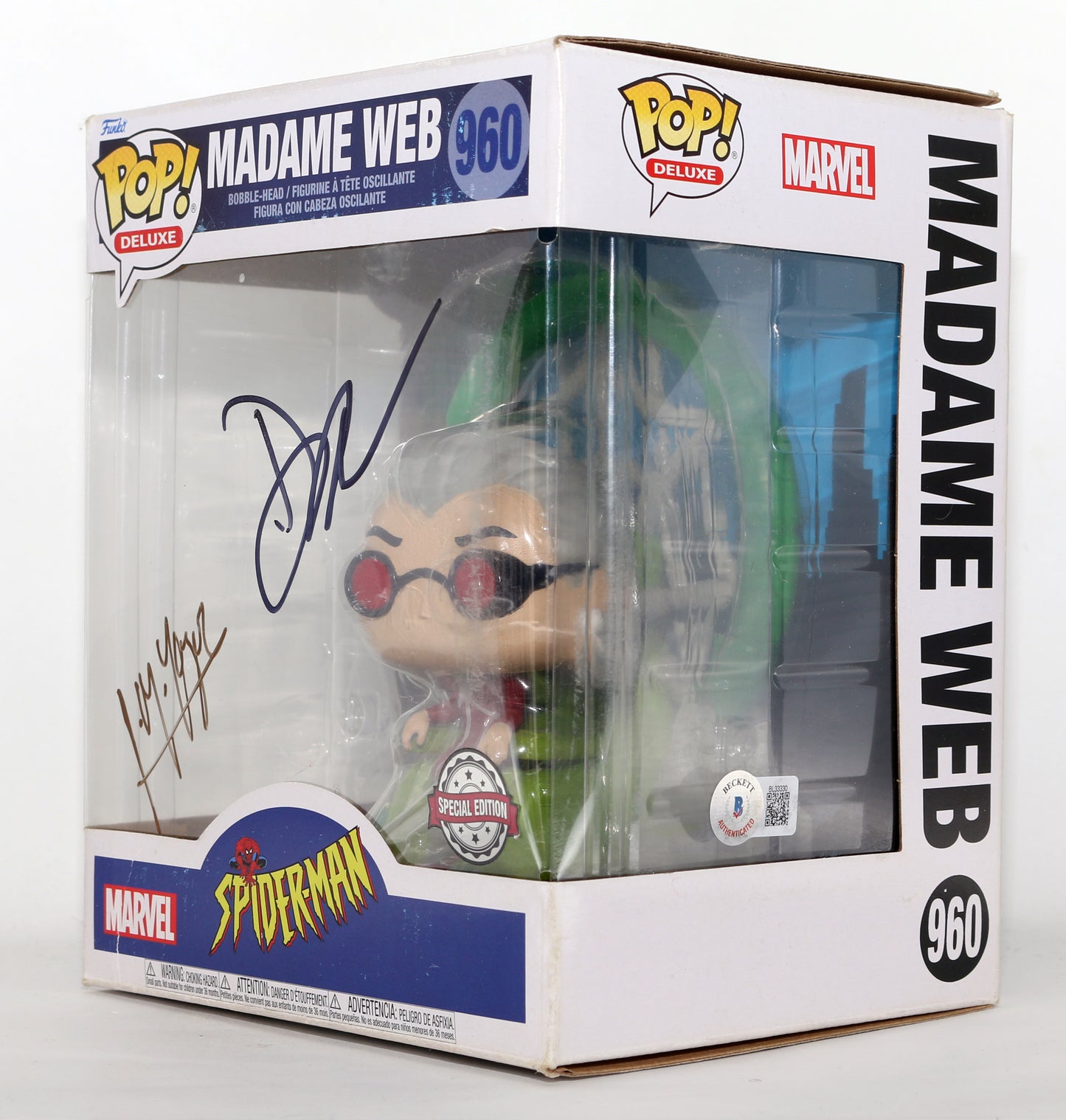 
                  
                    Dakota Johnson as Madame Web & José María Yazpik as Santiago Special Edition (Beckett) Signed Oversized Funko POP! #960
                  
                