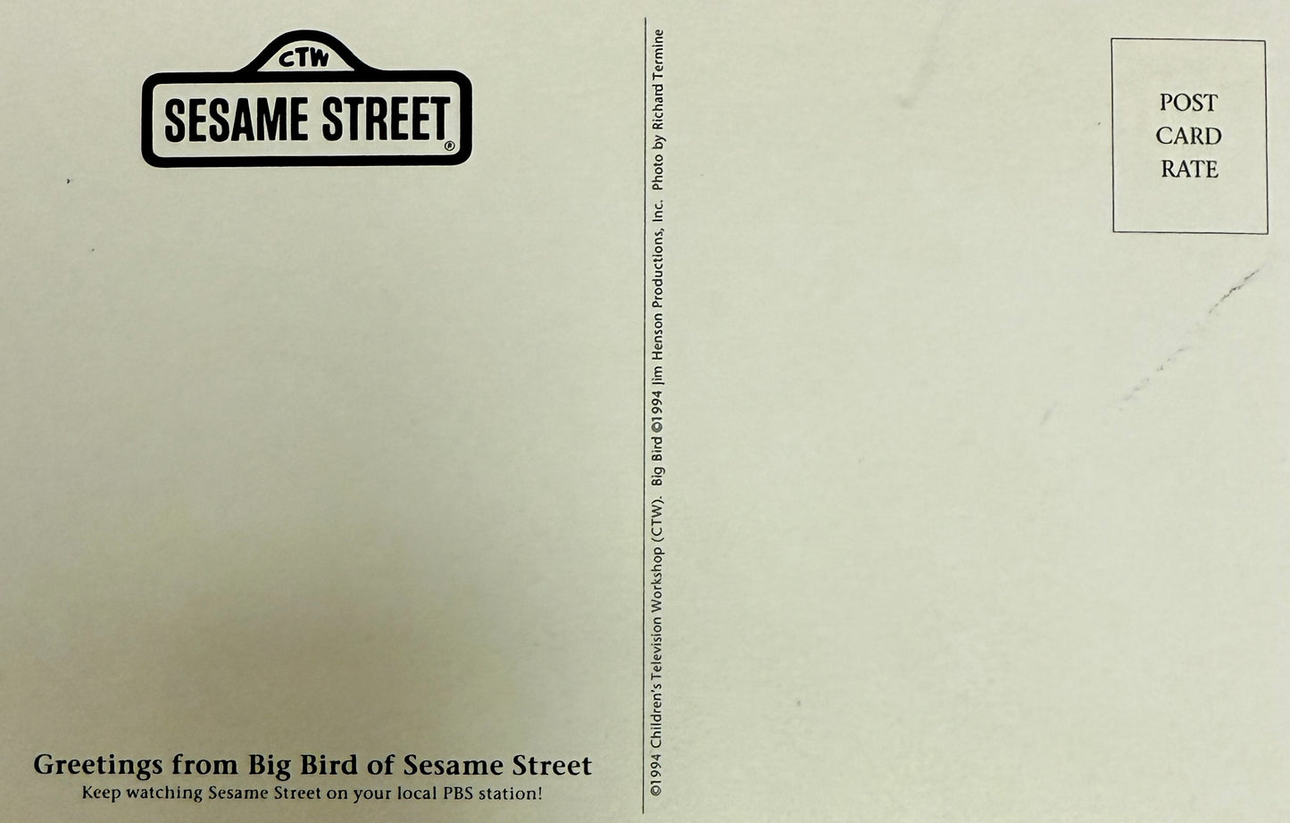 
                  
                    Caroll Spinney as Big Bird in Sesame Street Vintage Signed 3.5x5.5 Postcard with Character Name
                  
                