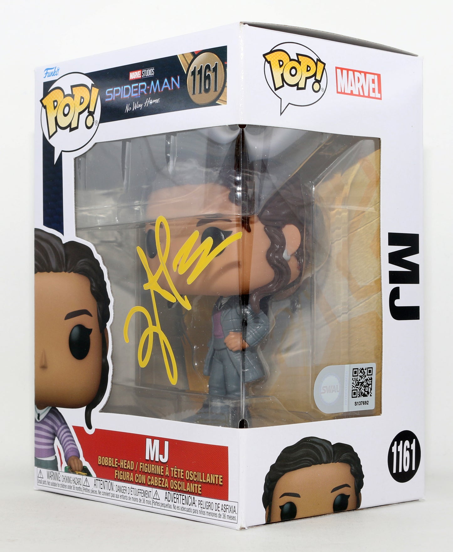 
                  
                    Zendaya as Michelle "MJ" Jones in Spider-Man: No Way Home (SWAU) Signed Funko POP! #1161
                  
                
