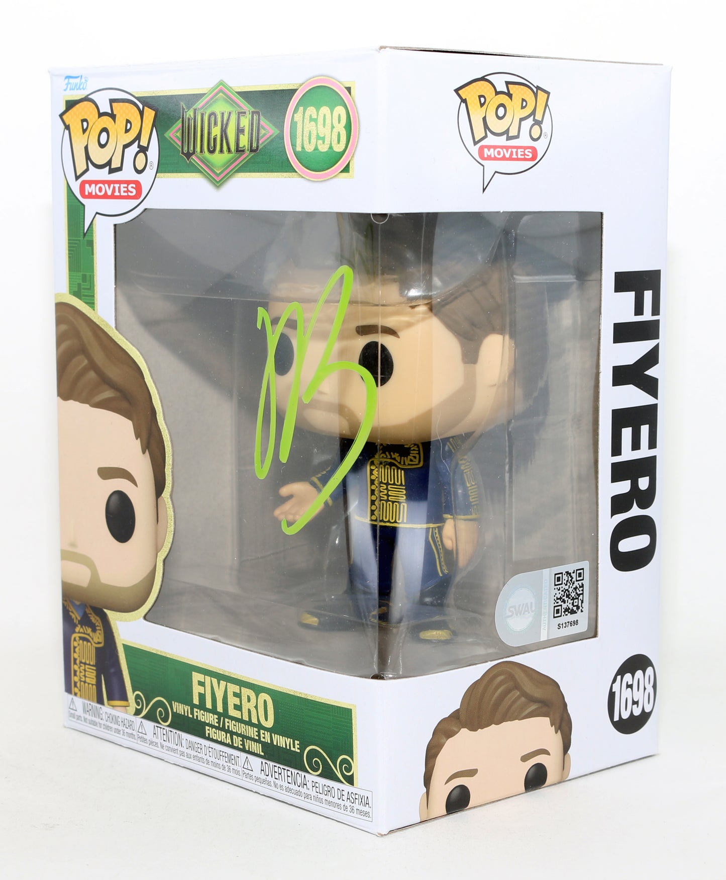 
                  
                    Jonathan Bailey as Fiyero in Wicked (SWAU) Signed Funko POP! #1698
                  
                