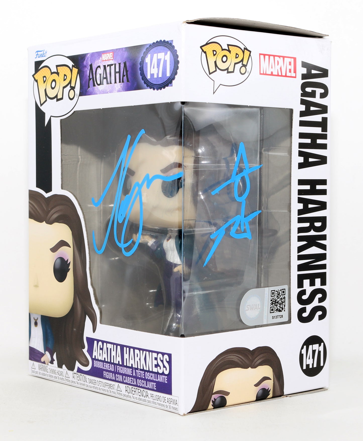 
                  
                    Kathryn Hahn as Agatha Harkness in Agatha All Along (SWAU) Signed Funko POP! #1471 with Witch Remark
                  
                