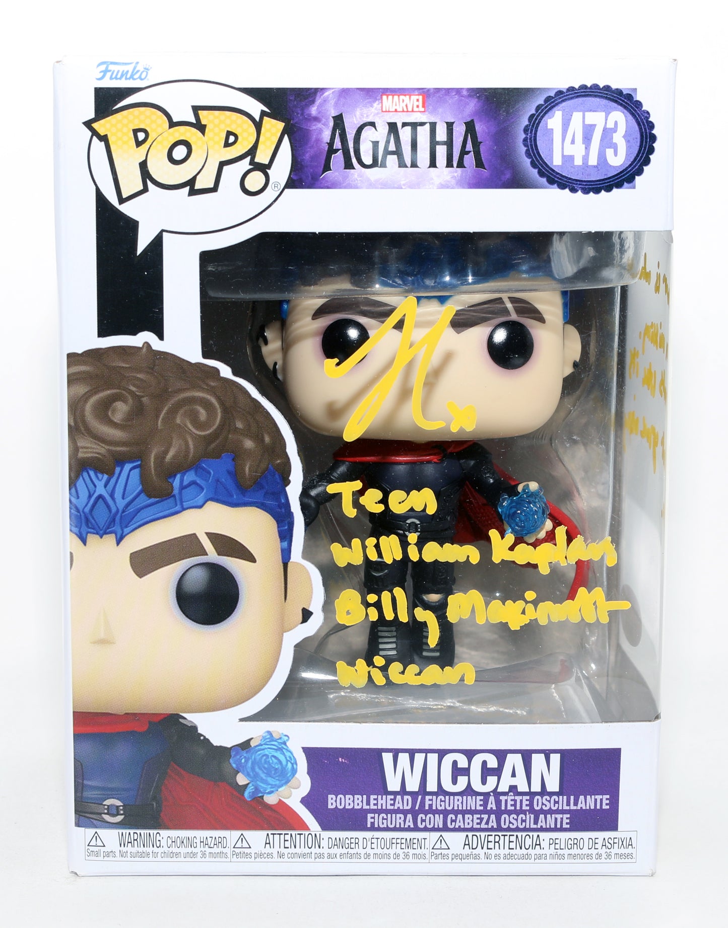 
                  
                    Joe Locke as Wiccan in Agatha All Along (JSA) Signed Funko POP! #1473 with Character Names & Quote
                  
                