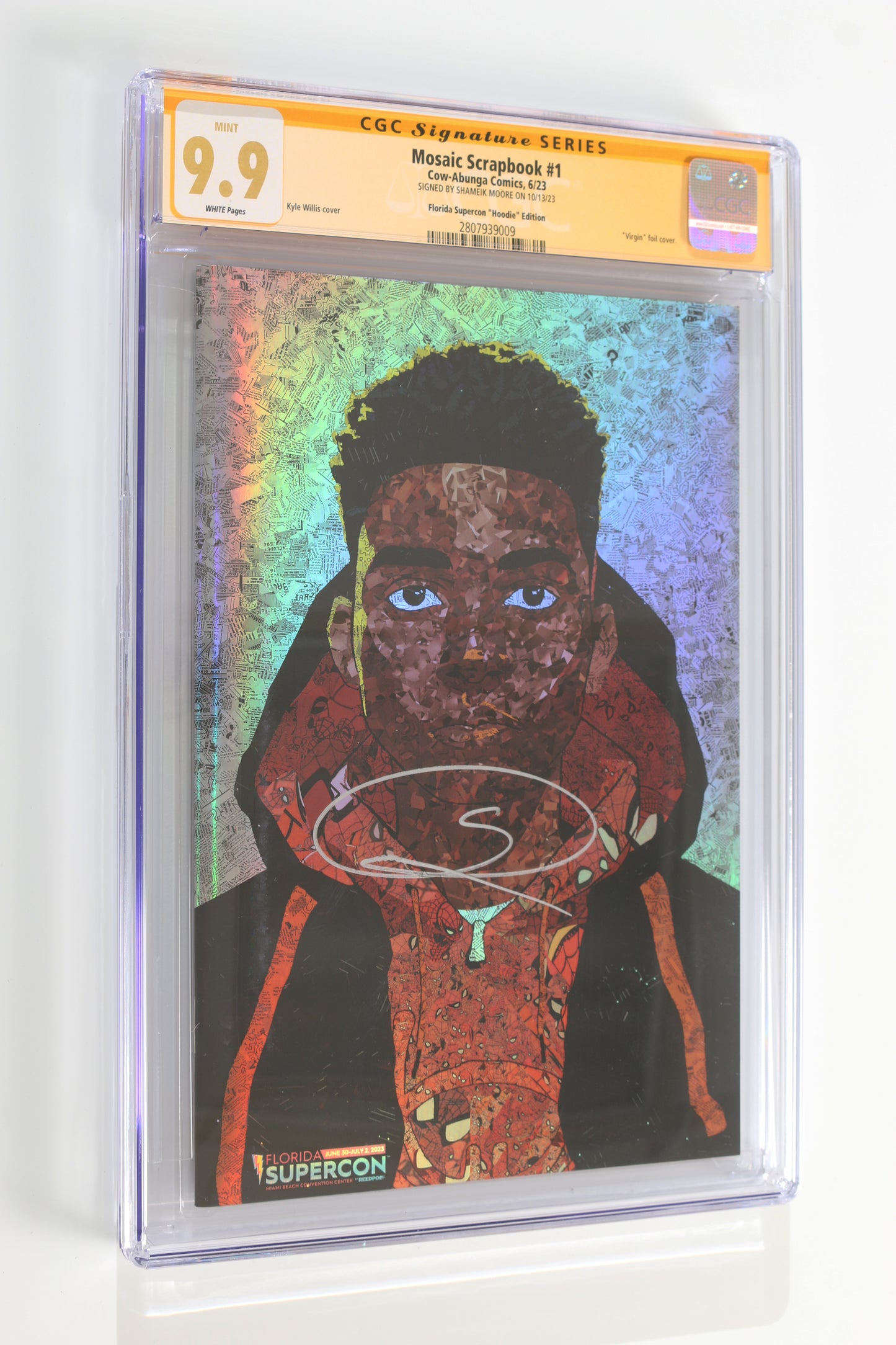 
                  
                    Mosaic Scrapbook #1 Cow-Abunga Comics Exclusive - Signed by Shameik Moore (CGC Signature Series 9.9) 2023
                  
                