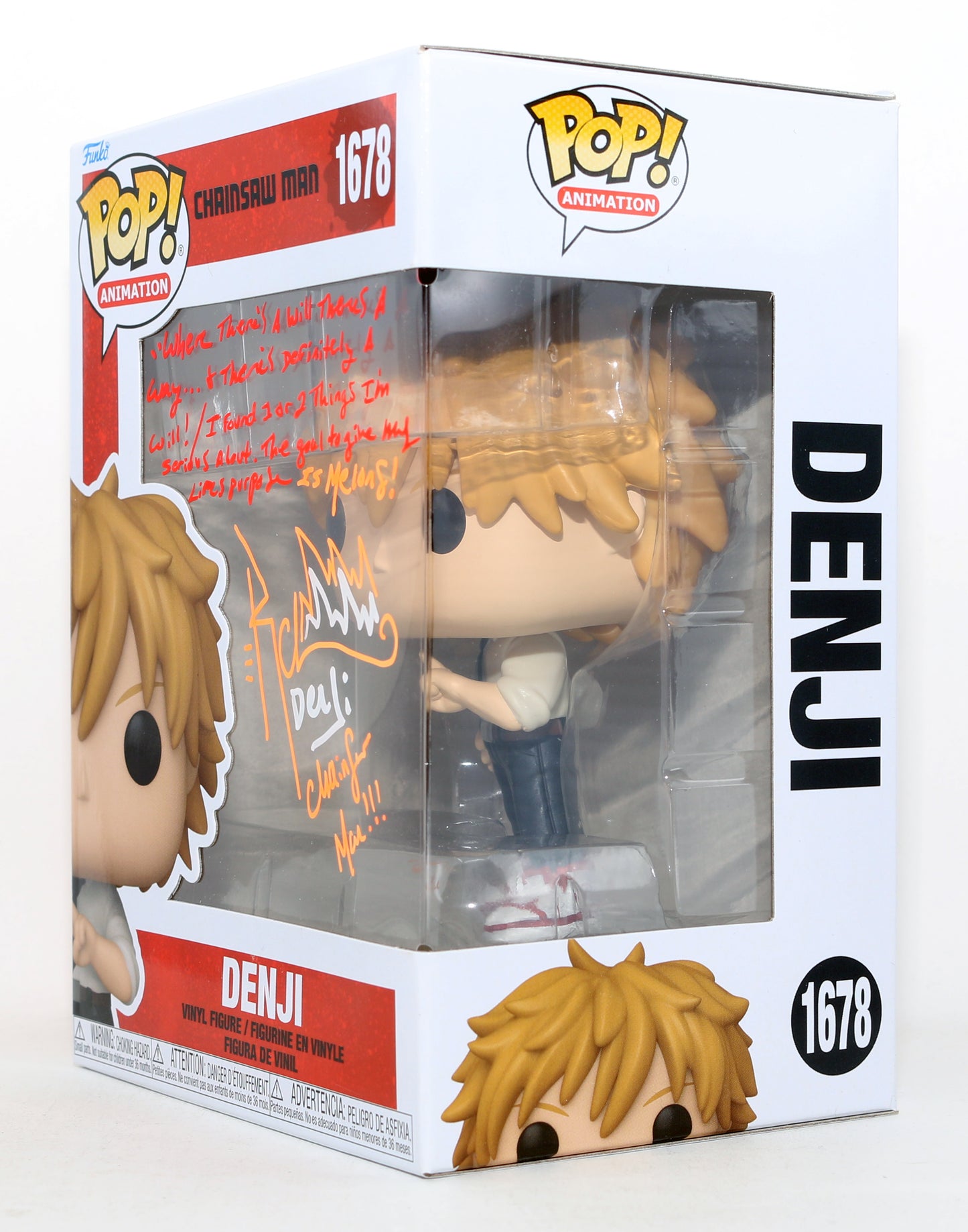 
                  
                    Ryan Colt Levy as Denji in Chainsaw Man Signed Funko POP! #1678 with Character Name and Quote
                  
                
