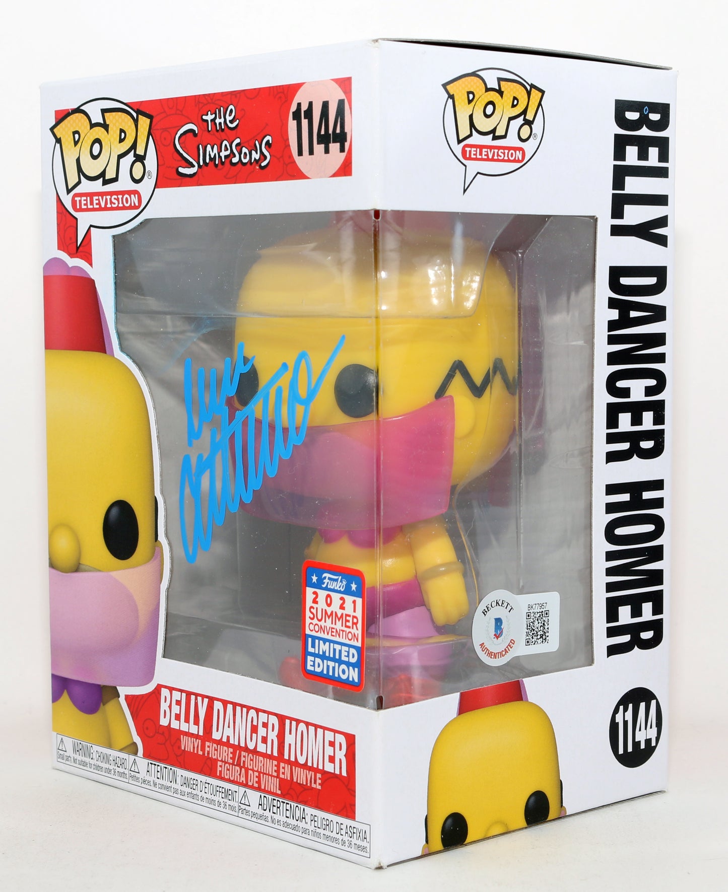 
                  
                    Dan Castellaneta as Belly Dancer Homer in The Simpsons 2021 Summer Convention Limited Edition (Beckett) Signed Funko POP! #1144
                  
                