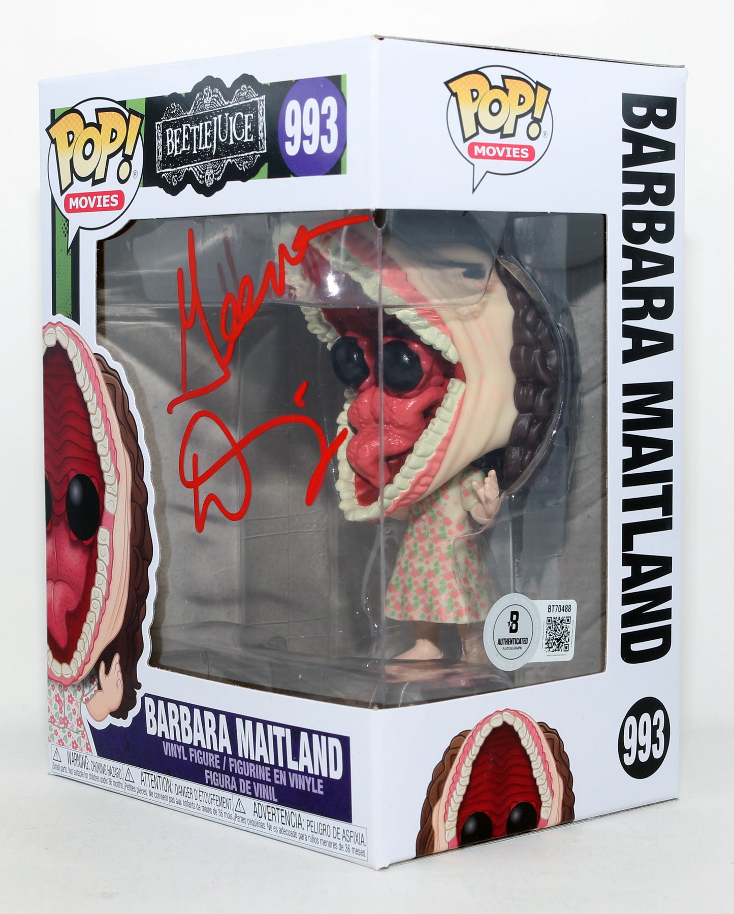 
                  
                    Geena Davis as Barbara Maitland in Tim Burton's Beetlejuice (Beckett) Signed Funko POP! #993
                  
                