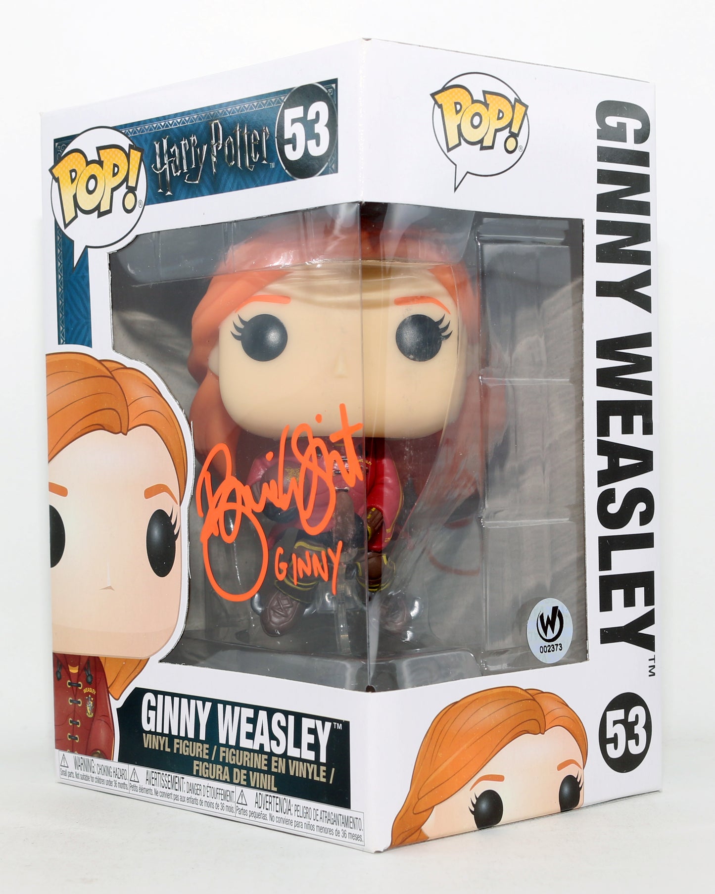 
                  
                    Bonnie Wright as Ginny Weasley in Harry Potter Signed Funko POP! #53 with Character Name
                  
                
