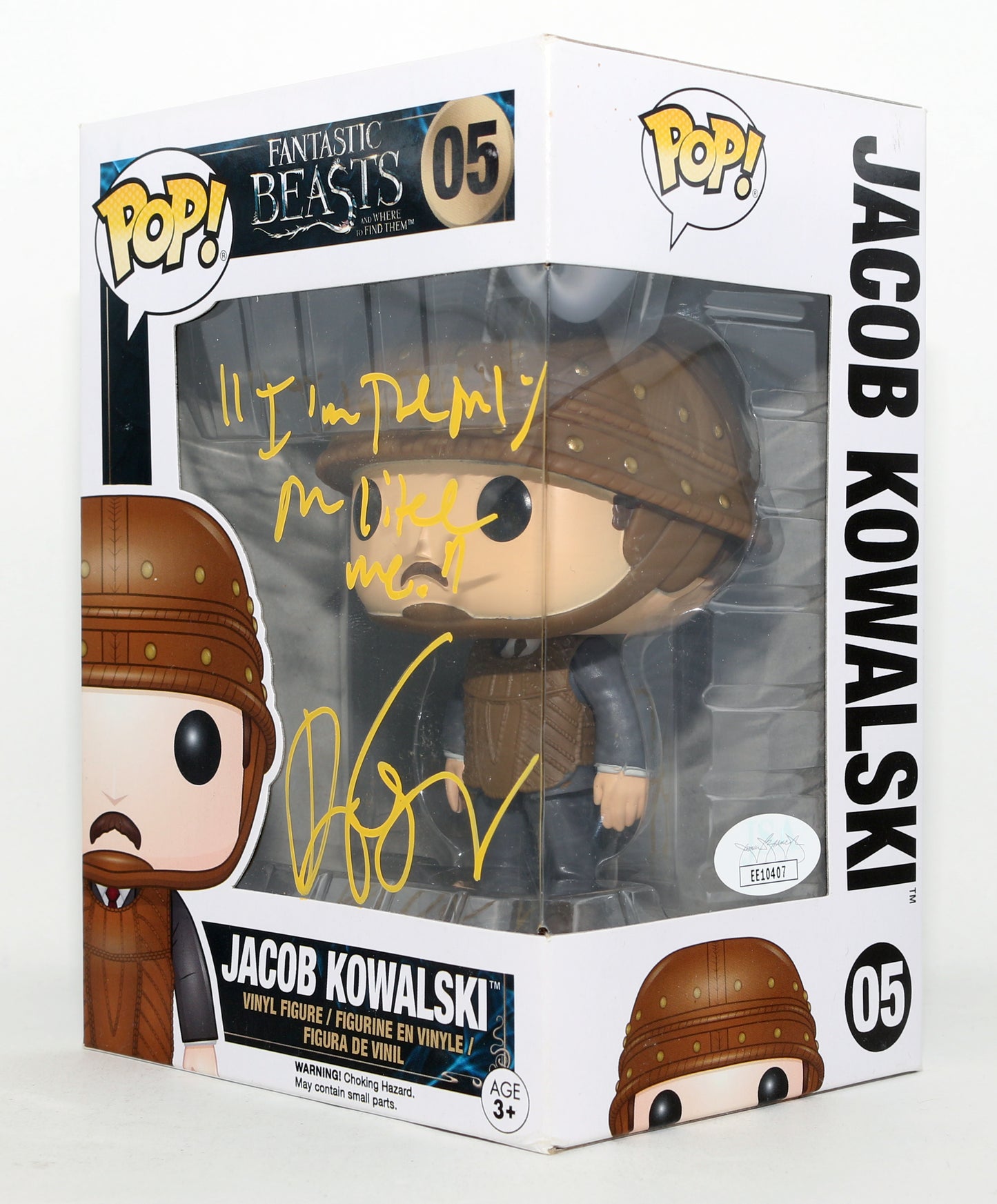 
                  
                    Dan Fogler as Jacob Kowalski in Fantastic Beasts and Where to Find Them (JSA) Signed Funko POP! #05 with Quote
                  
                