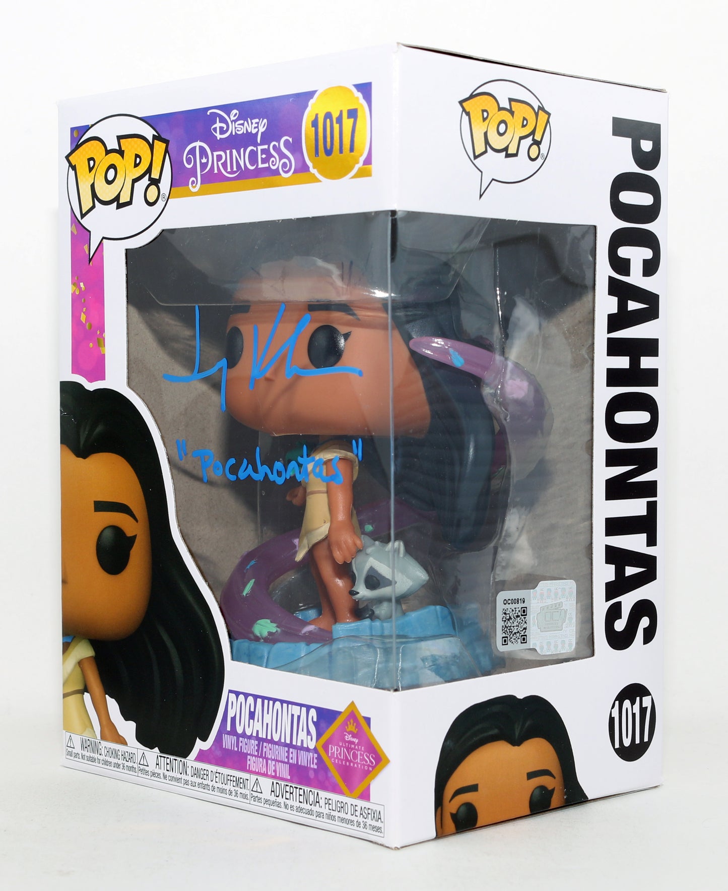 
                  
                    Judy Kuhn as Pocahontas in Disney's Pocahontas Signed Funko POP! #1017 with Character Name
                  
                