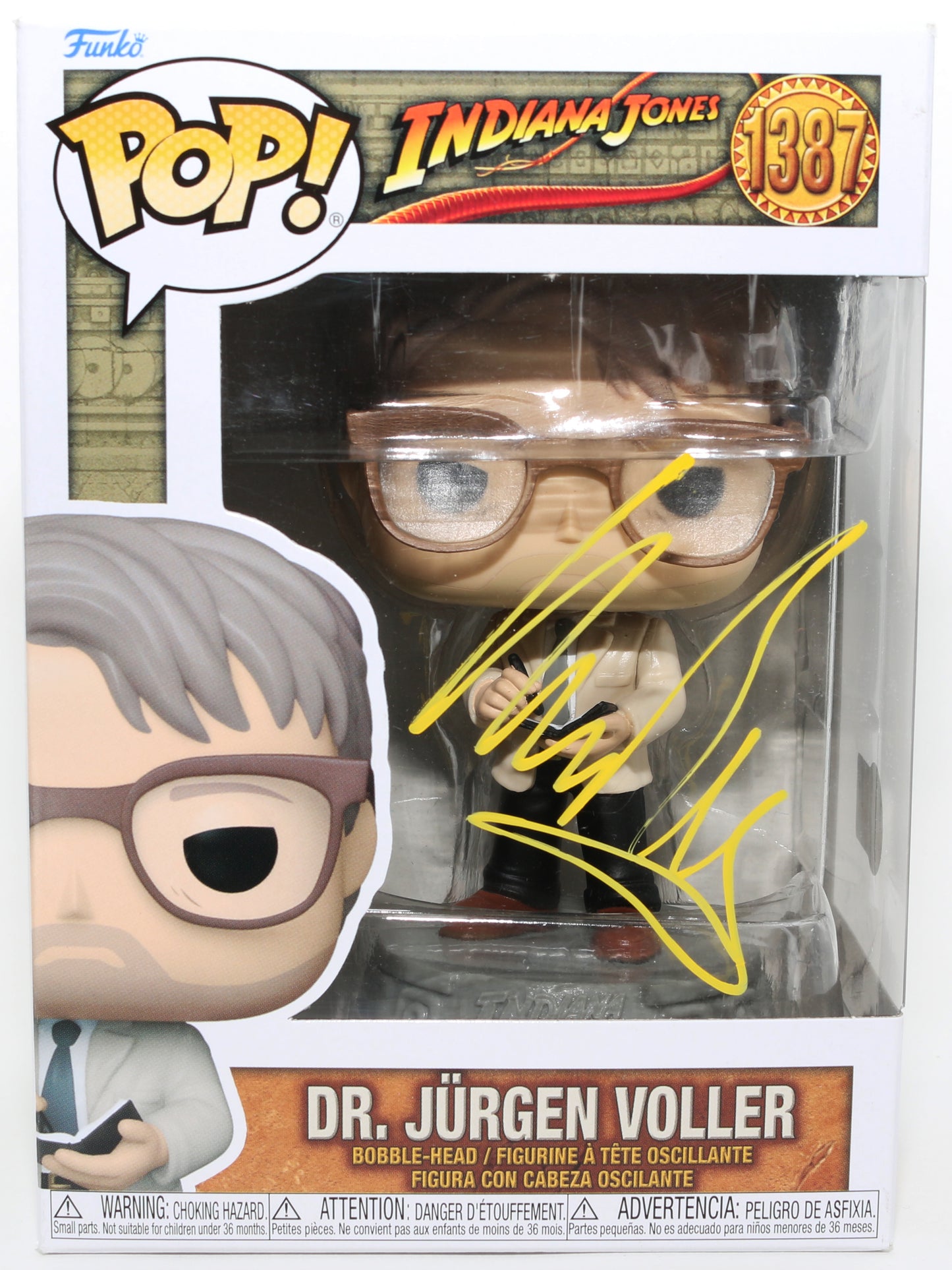 
                  
                    Mads Mikkelsen as Dr. Jürgen Voller in Indiana Jones & the Dial of Destiny (Beckett) Signed Funko POP! #1387
                  
                