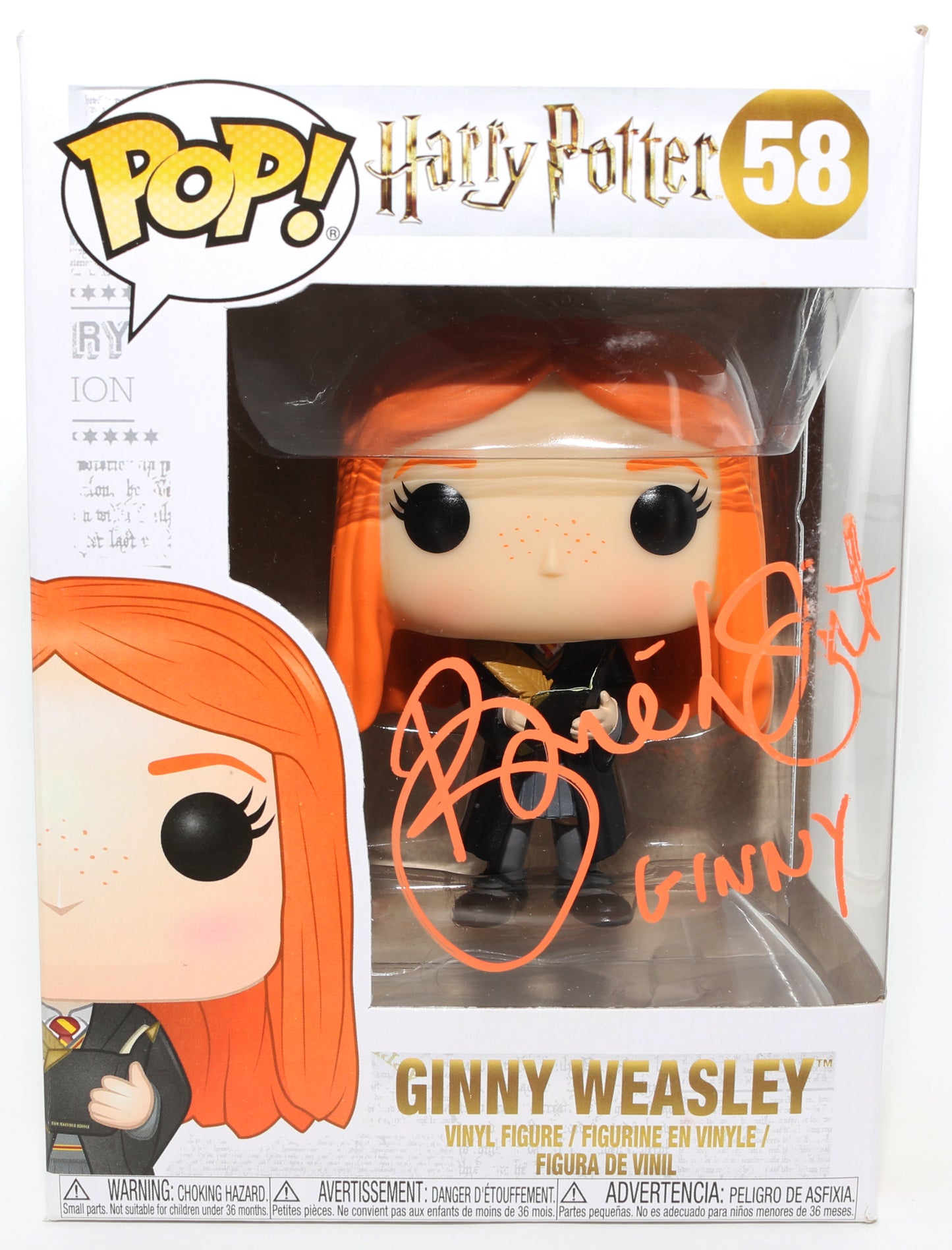 
                  
                    Bonnie Wright as Ginny Weasley in Harry Potter Signed Funko POP! #58 with Character Name
                  
                
