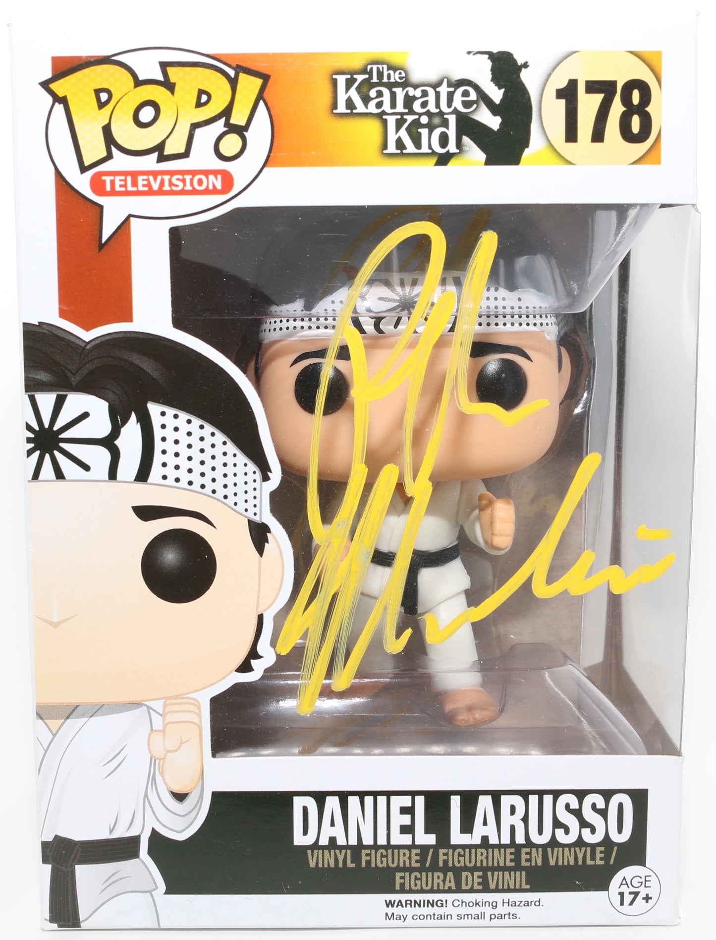
                  
                    Ralph Macchio as Daniel LaRusso in The Karate Kid Signed Funko POP! #178
                  
                