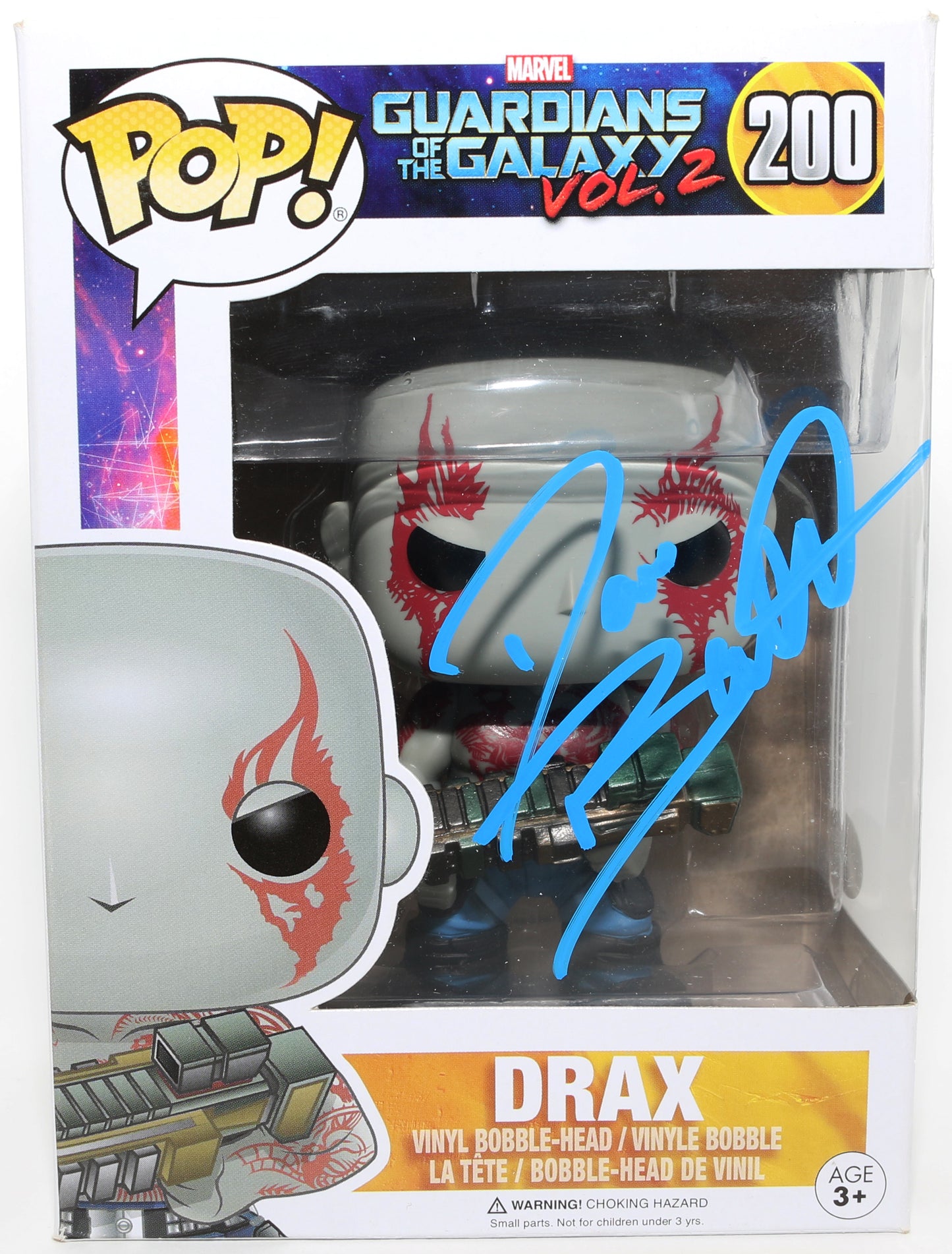 
                  
                    Dave Bautista as Drax in Guardians of the Galaxy Vol. 2 (JSA) Signed Funko POP! #200
                  
                