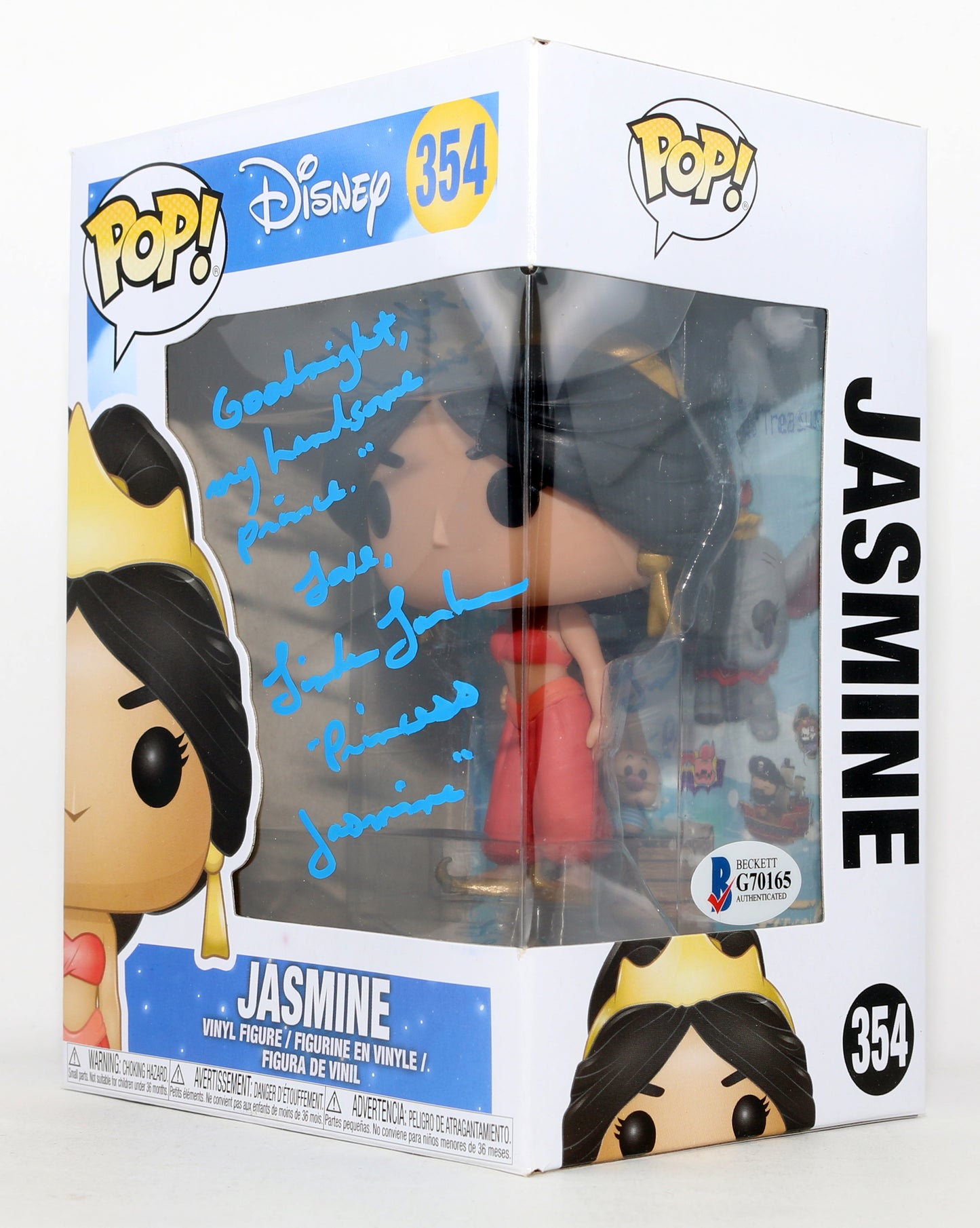 
                  
                    Linda Larkin as Jasmine in Aladdin (Beckett) Signed Funko POP! #354 with Character Name & Quote
                  
                