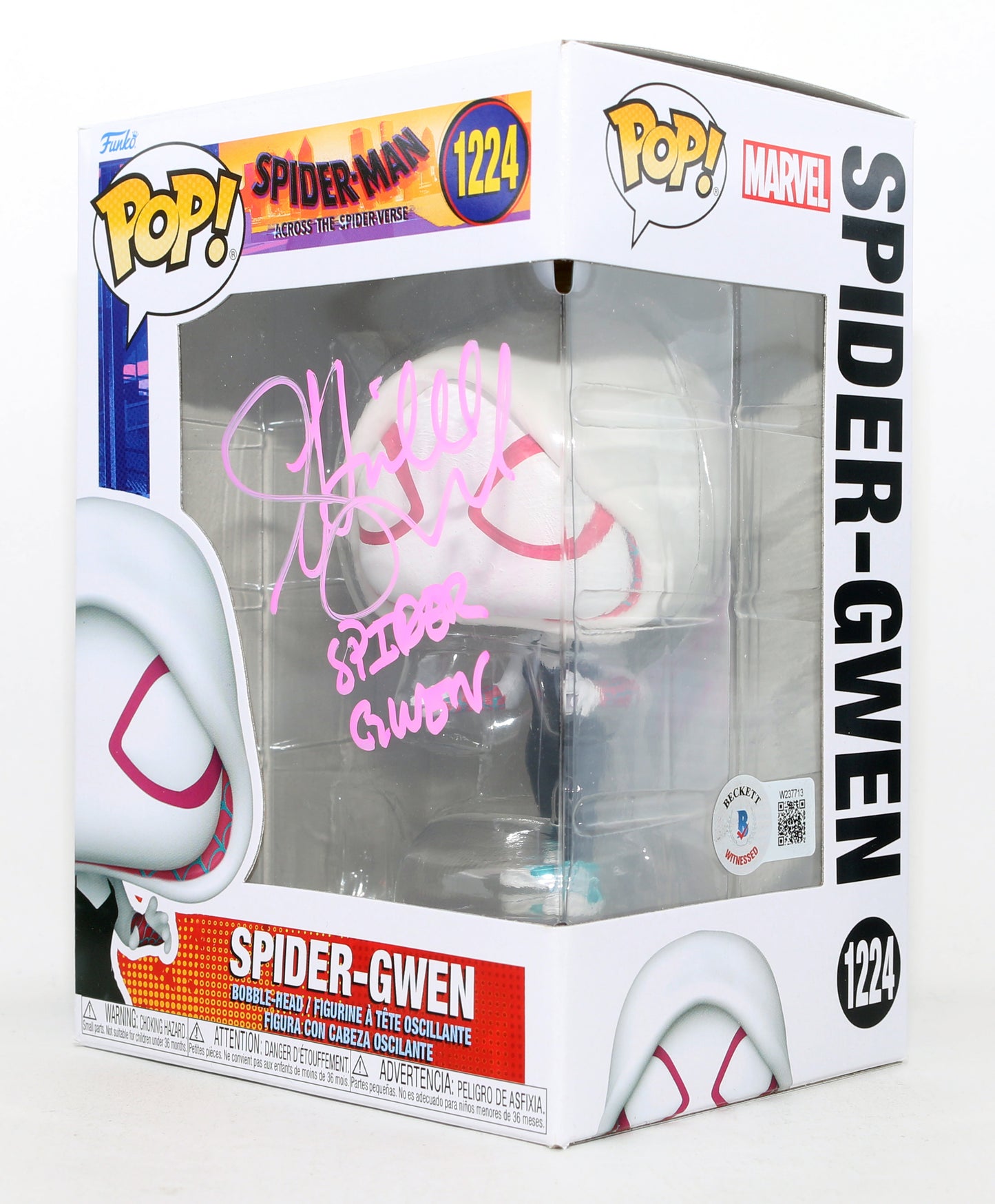
                  
                    Hailee Steinfeld as Spider-Gwen in Spider-Man: Across the Spider-Verse (Beckett) Signed Funko POP! #1224 with Character Name
                  
                