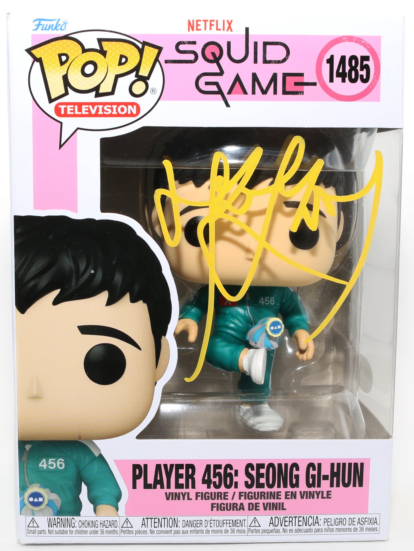 
                  
                    Lee Jung-jae as Seong Gi-Hun / Player 456 in Squid Game (JSA) Signed Funko POP! #1485
                  
                