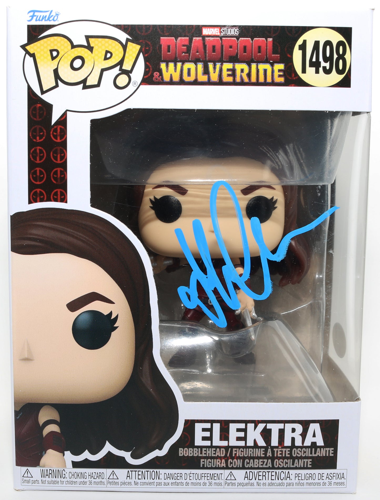 
                  
                    Jennifer Garner as Elektra Natchios in Deadpool & Wolverine (JSA) Signed Funko POP! #1498
                  
                