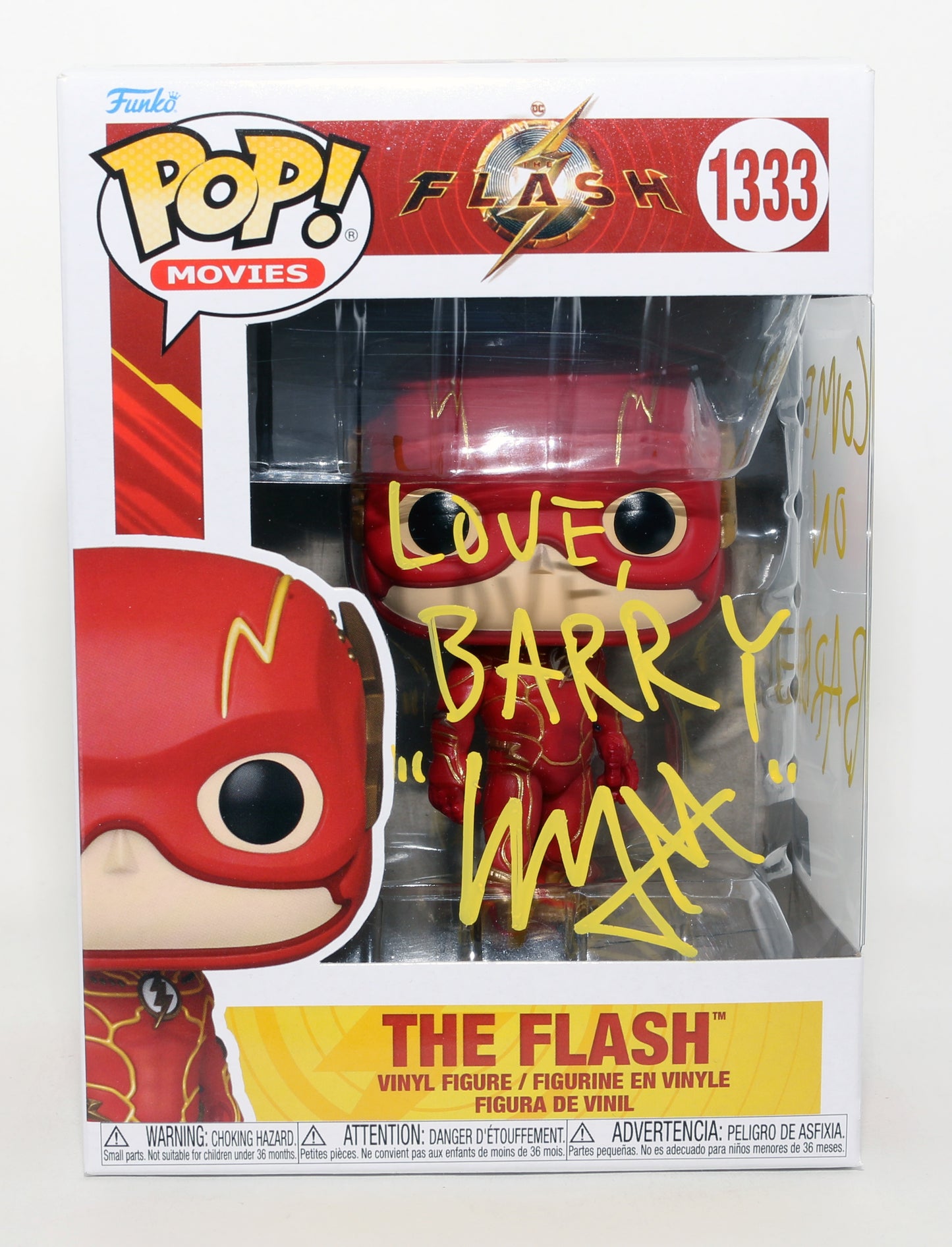 
                  
                    Ezra Miller as Barry Allen in The Flash (Celebrity Authentics) Signed Funko POP! #1333 with Character Name & Quote
                  
                