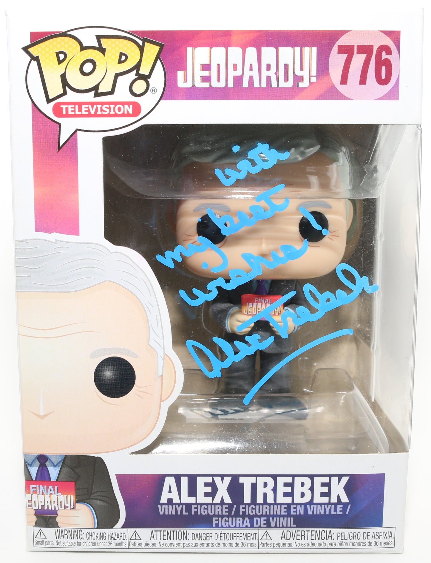 
                  
                    Alex Trebek from Jeopardy! Signed Funko POP! #776
                  
                