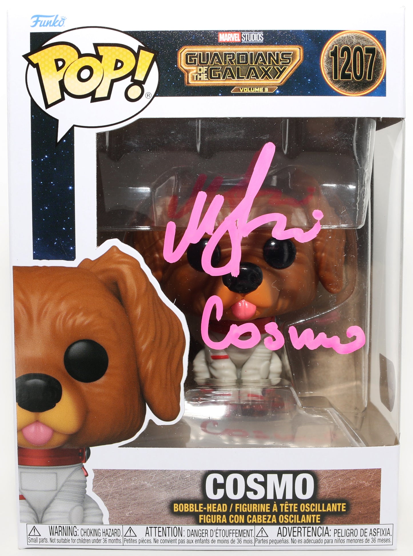 
                  
                    Maria Bakalova as Cosmo in Guardians of the Galaxy Vol. 3 (SWAU) Signed Funko POP! #1207 with Character Name
                  
                