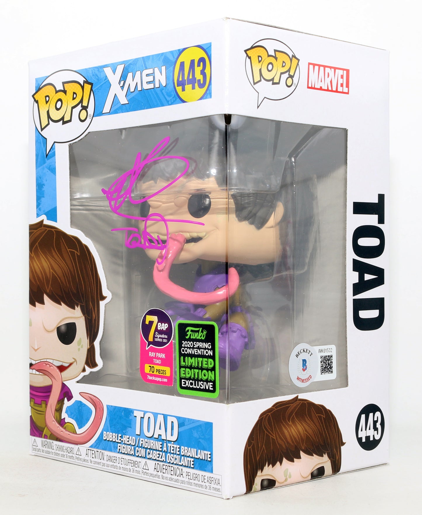 
                  
                    Ray Park as Toad in X-Men 7BAP Signature Series 2020 Spring Convention Limited Edition Exclusive (Beckett) Signed Funko POP! #443 with Character Name
                  
                
